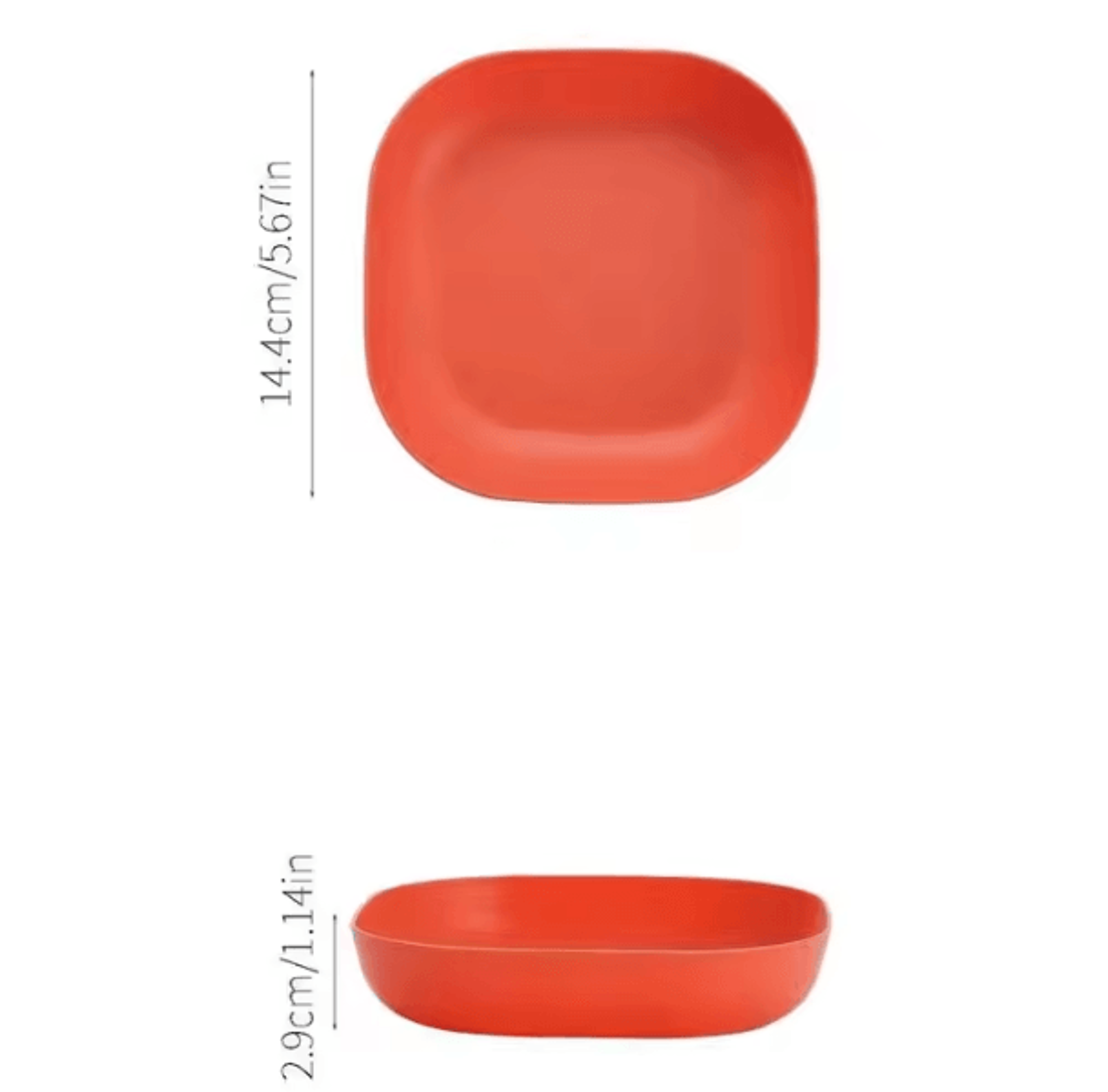 4Piece Reusable Plastic Dessert Plates  Durable Square Picnic Plates Microwave  Dishwasher Safe 3