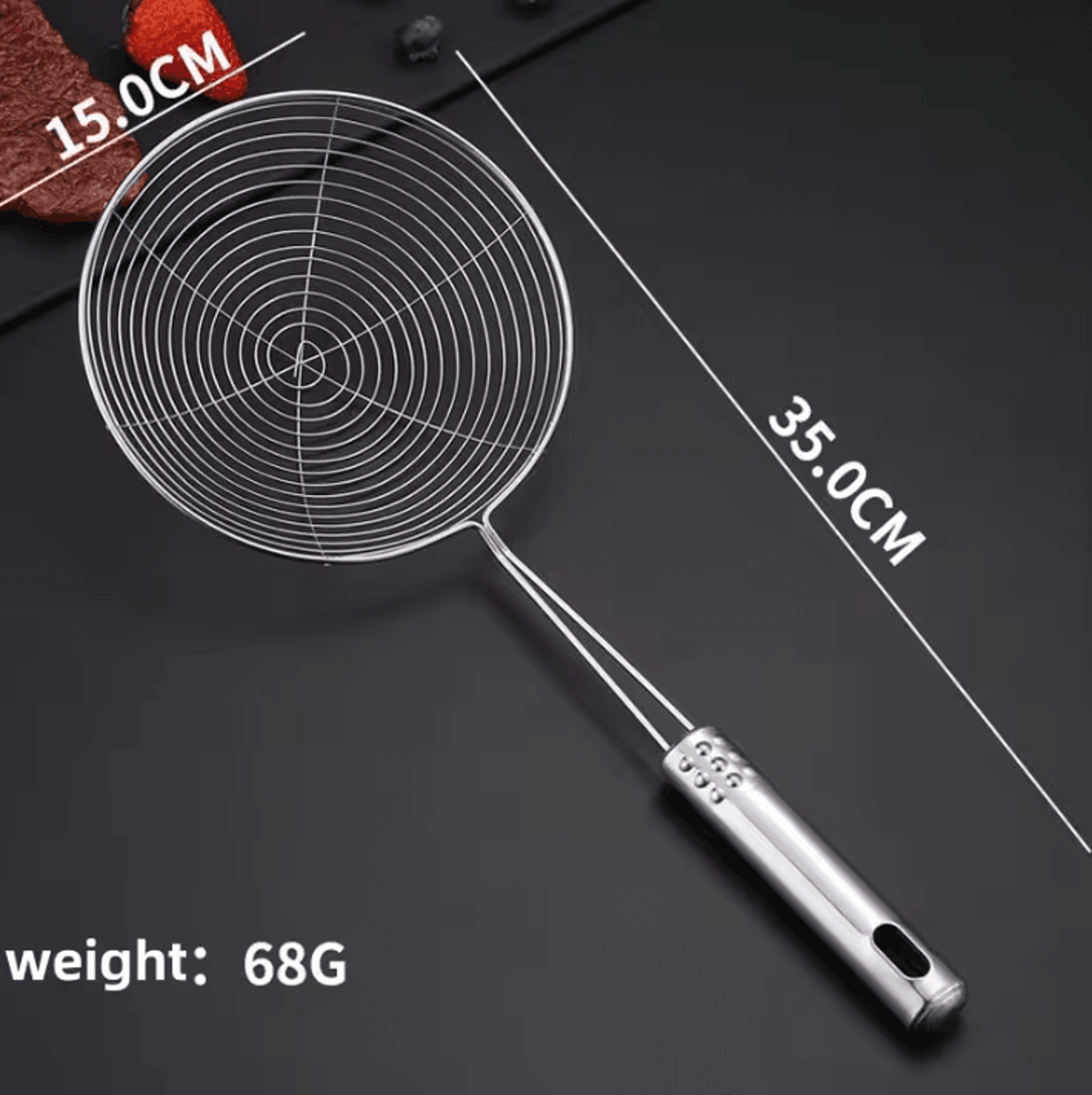 3Piece Stainless Steel Colander Set  MultiSize Kitchen Mesh Strainer For Noodles Dumplings  Frying 4