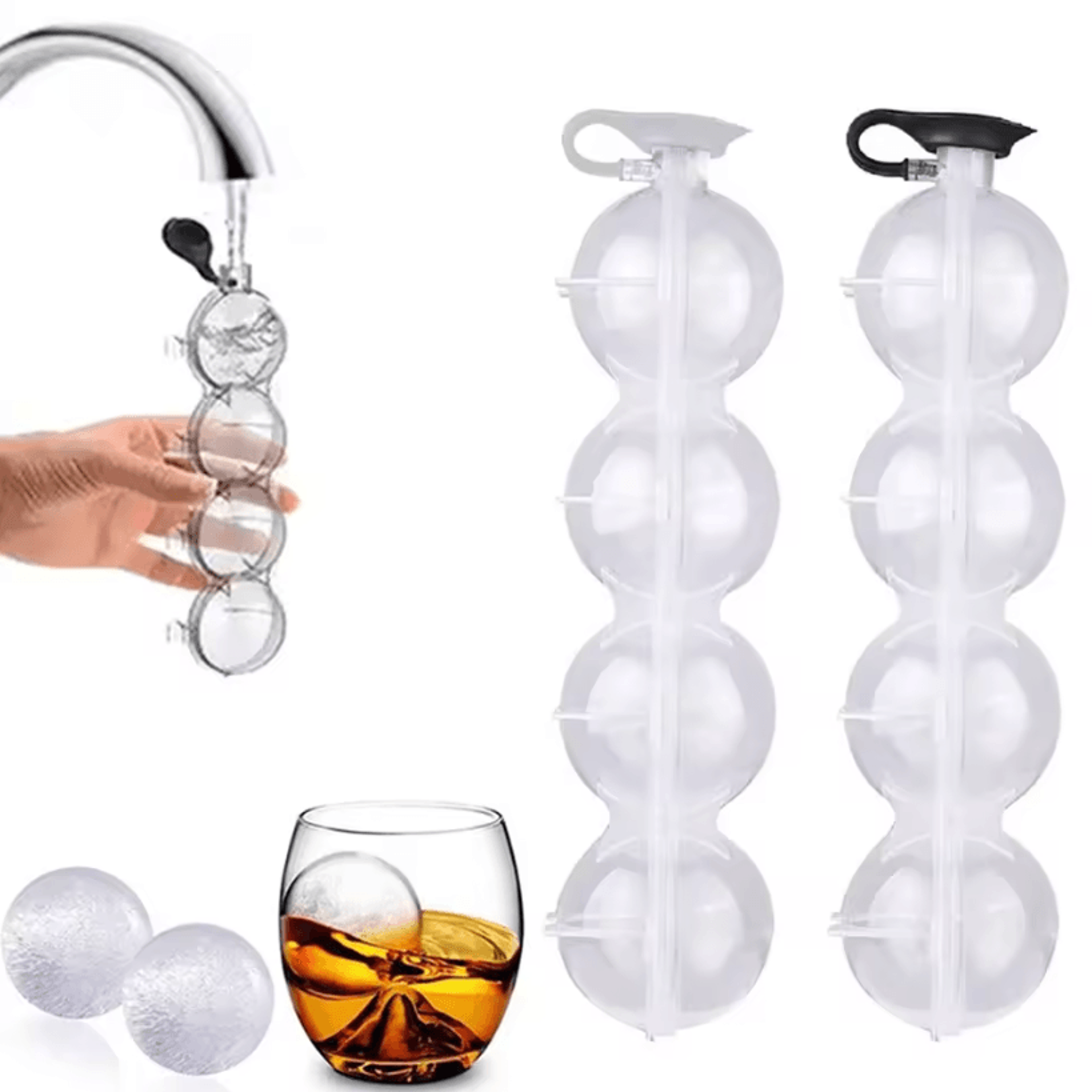 Large Ice Ball Maker Mold  Round Cocktail Sphere Ice Tray For Home Bar 0