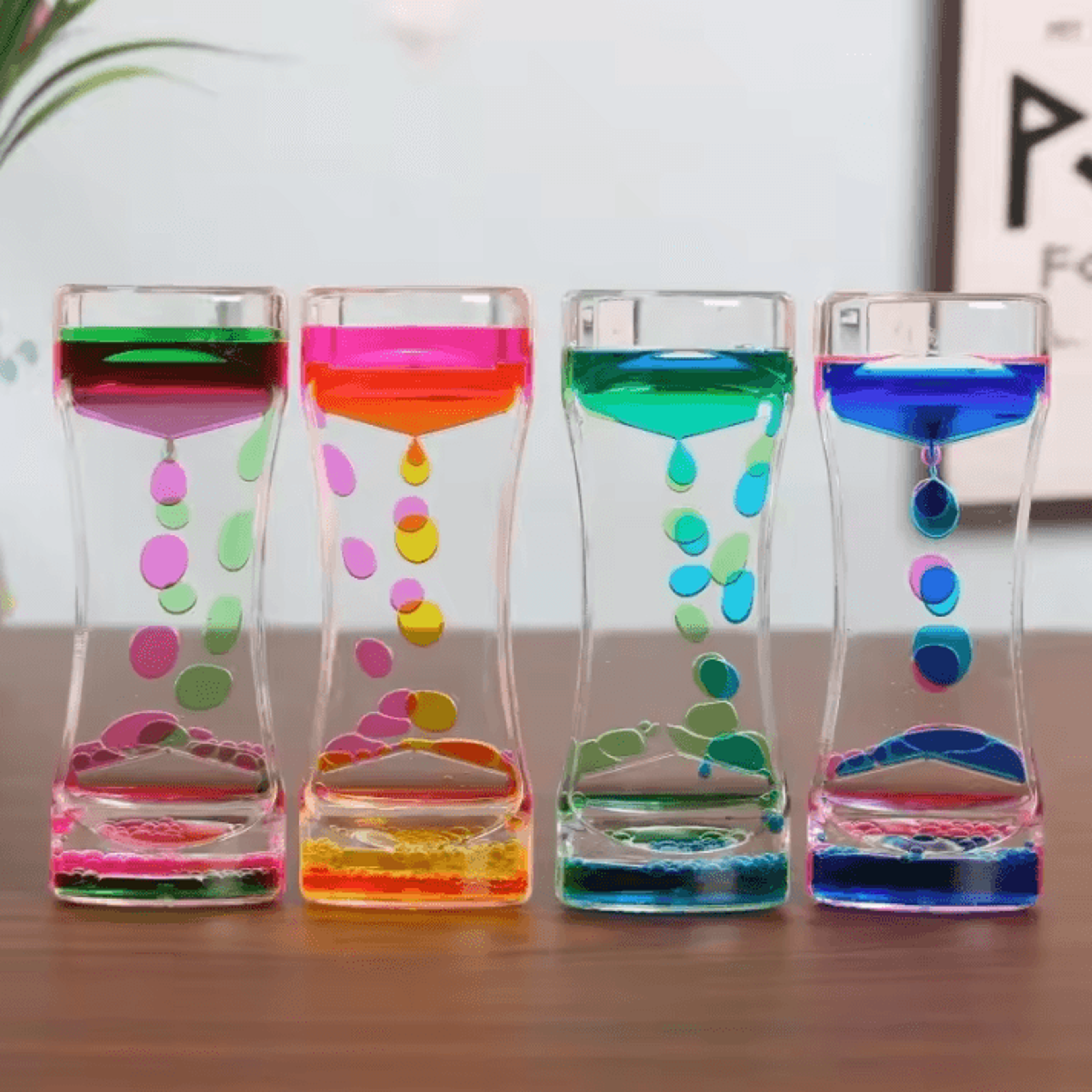 Colorful Liquid Motion Bubbler Timer  Sensory Hourglass Fidget Toy For Relaxation 0