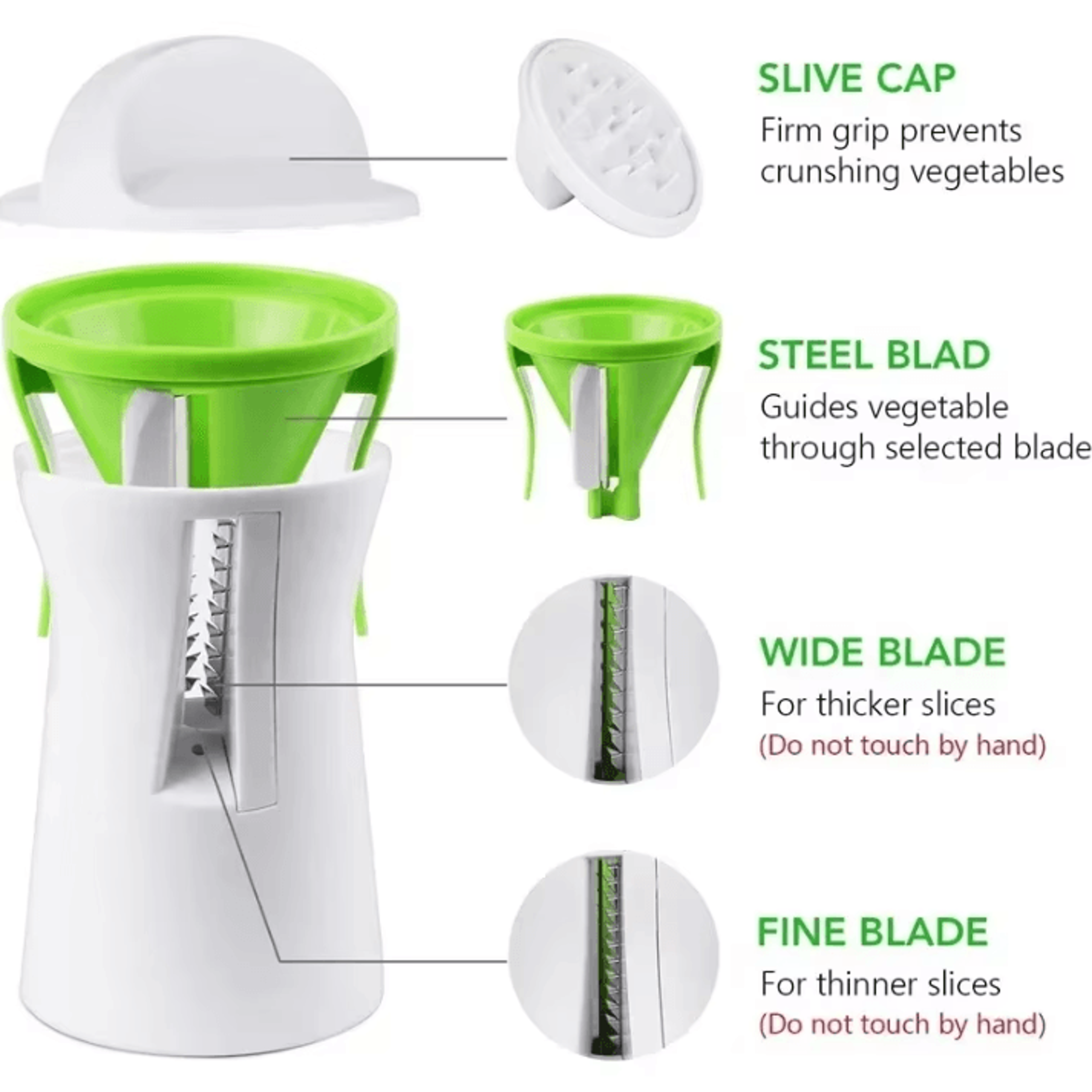 HeavyDuty Vegetable Spiralizer  Zucchini Noodle Maker  Manual Spiral Slicer For Healthy Cooking 5