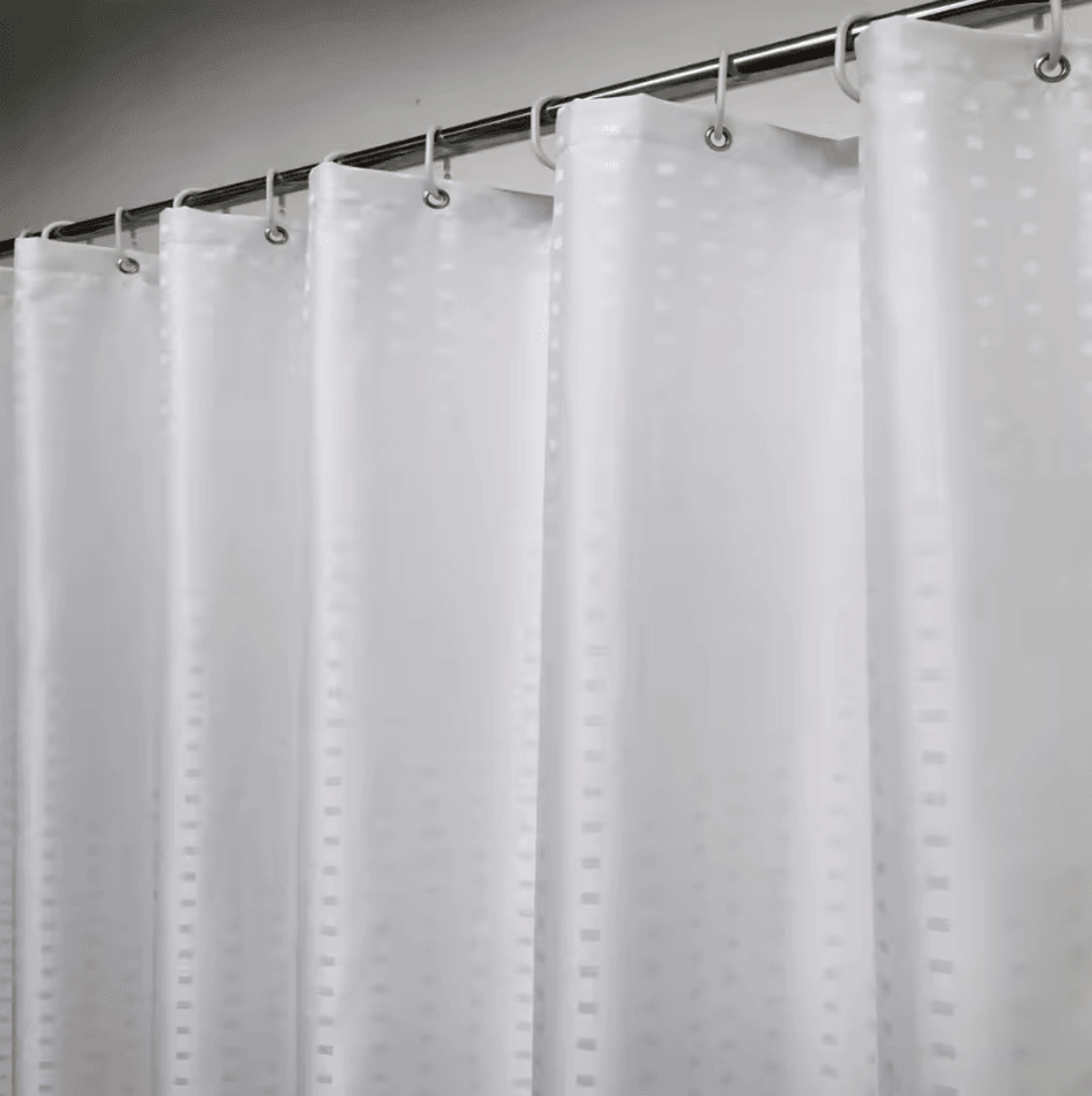 HotelGrade Water Repellent Polyester Shower Curtain  Durable Fabric Bathroom Liner With Weighted Bo 4