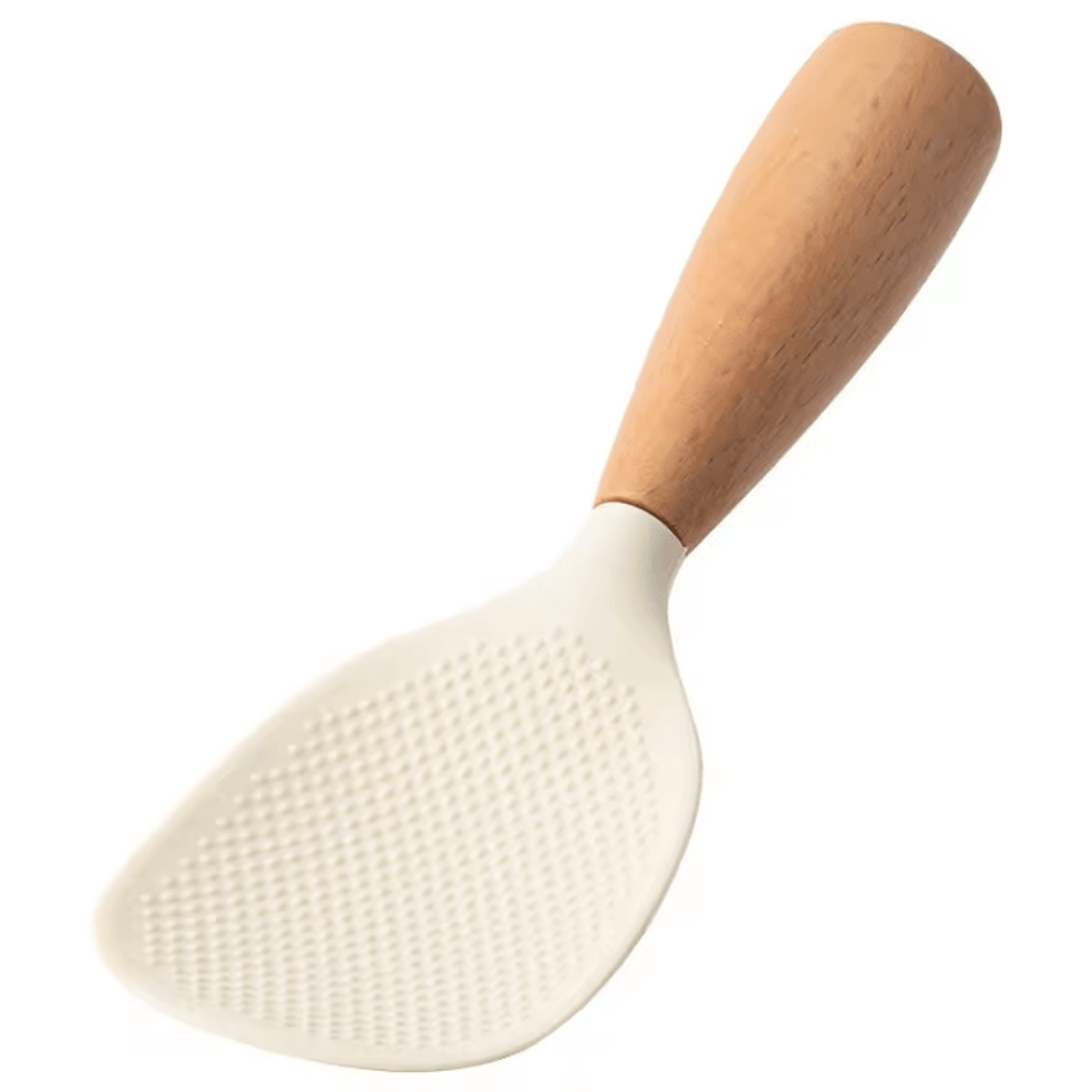HighTemperature Silicone Cooking Spoon  NonStick Rice  Pot Spoon With AntiScald Handle 5