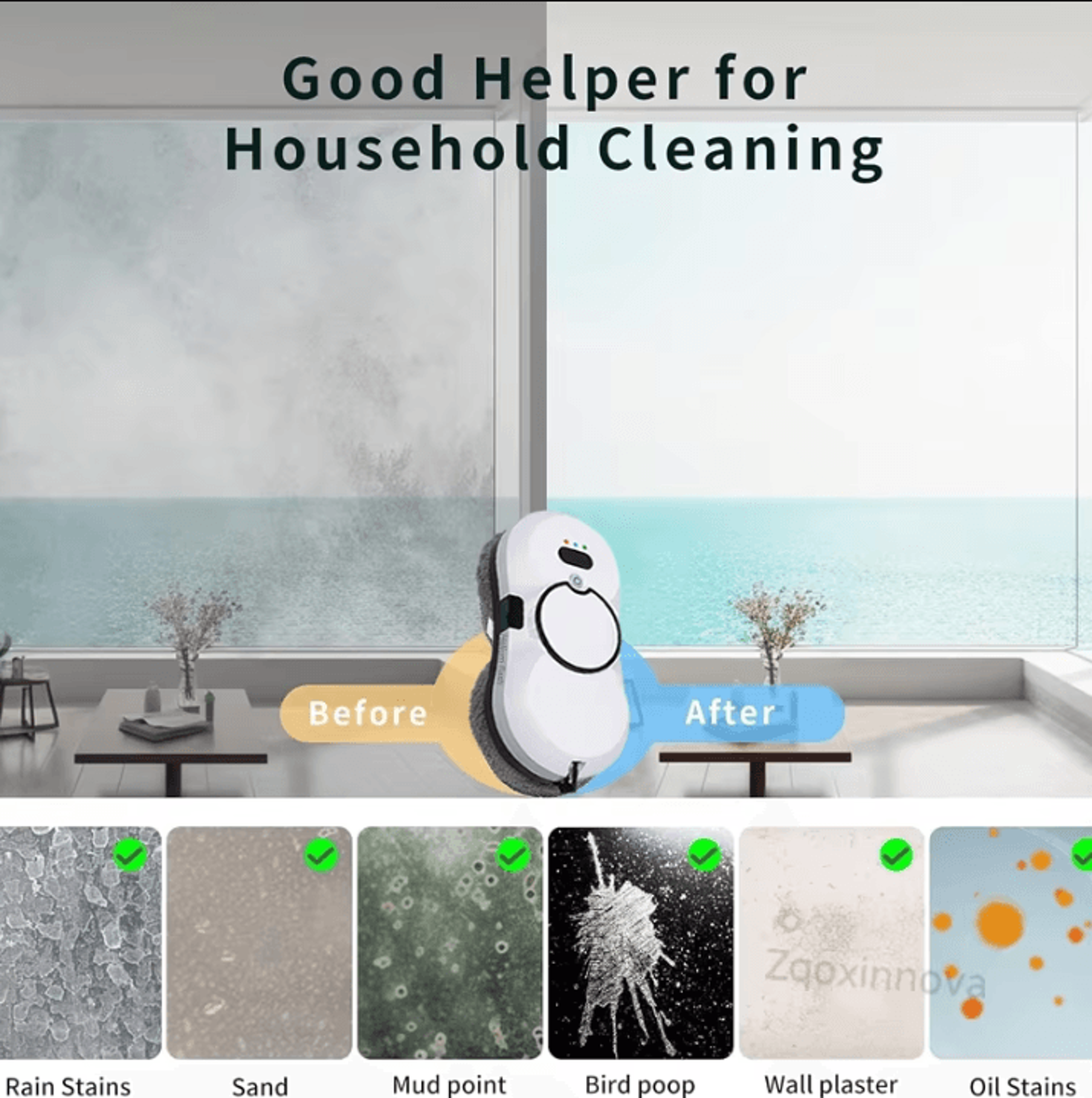 Smart Window Cleaning Robot With UPS Backup  Automatic Glass Cleaner  Electric Mop For Home 5