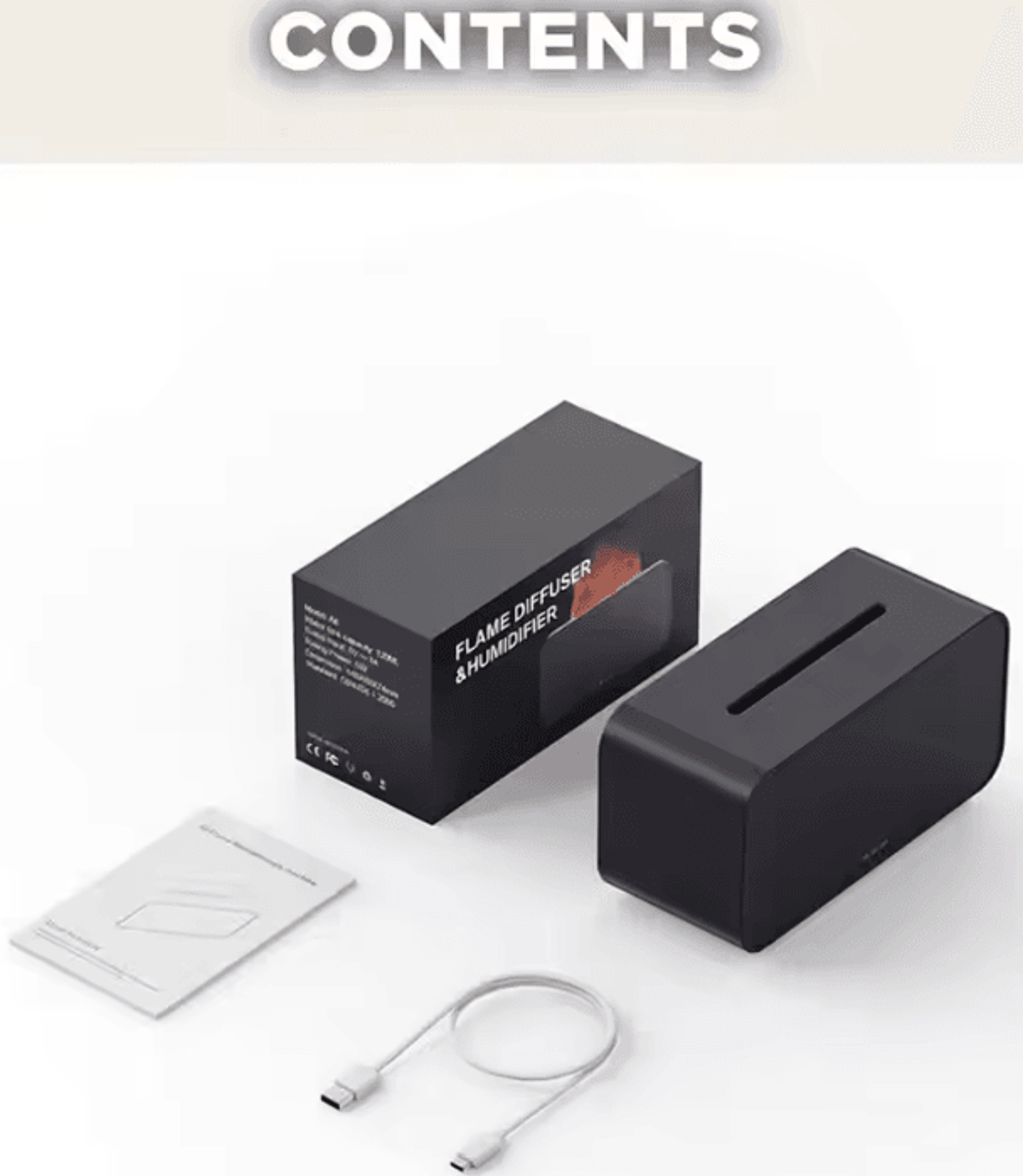 Mini Flame Effect Aroma Diffuser  120ML Ultrasonic Humidifier With 7Color Light  Timer 3