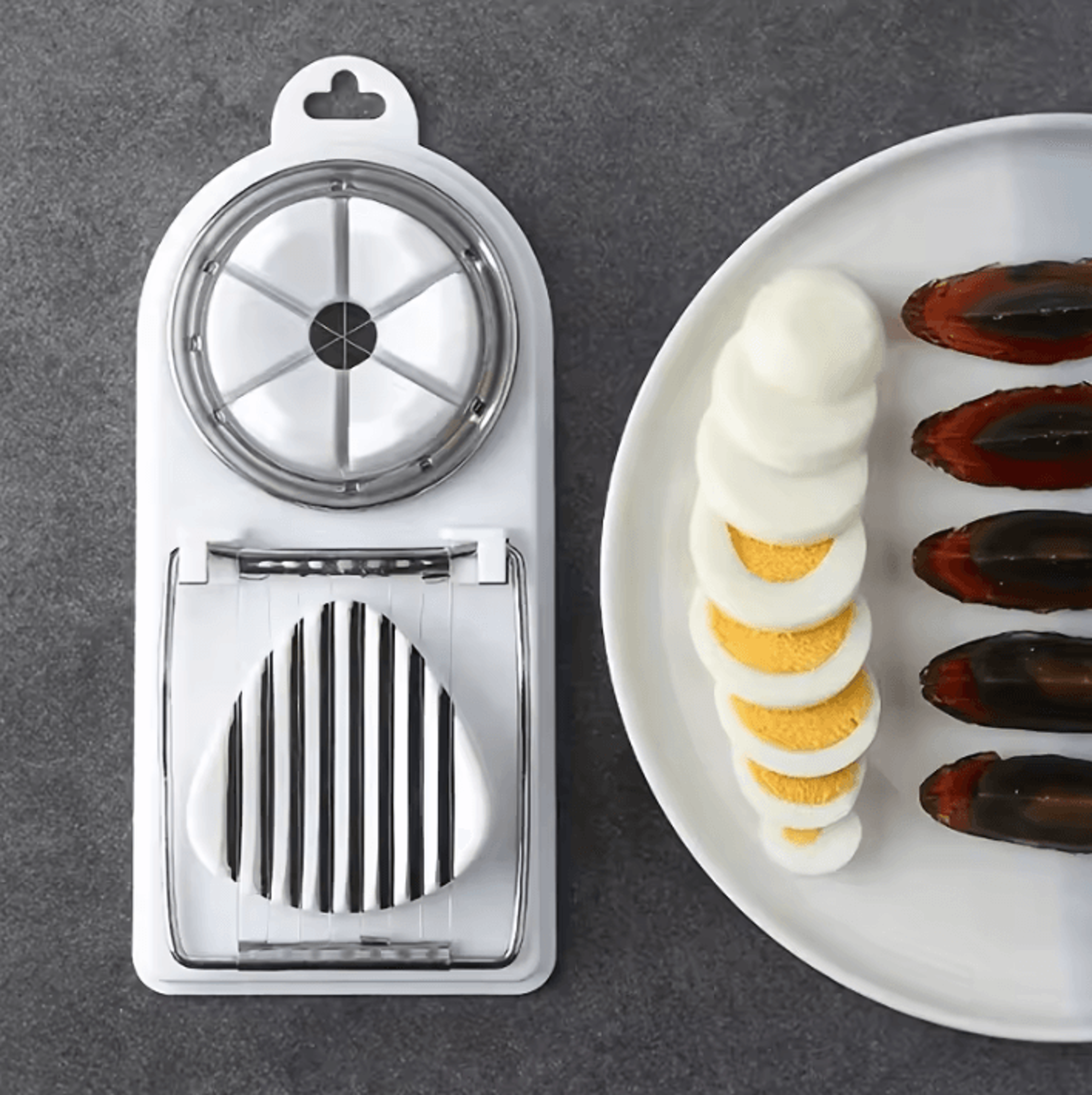 Multifunction Stainless Steel Egg Slicer  2in1 Egg  Fruit Cutter For Perfect Slices Every Time 3