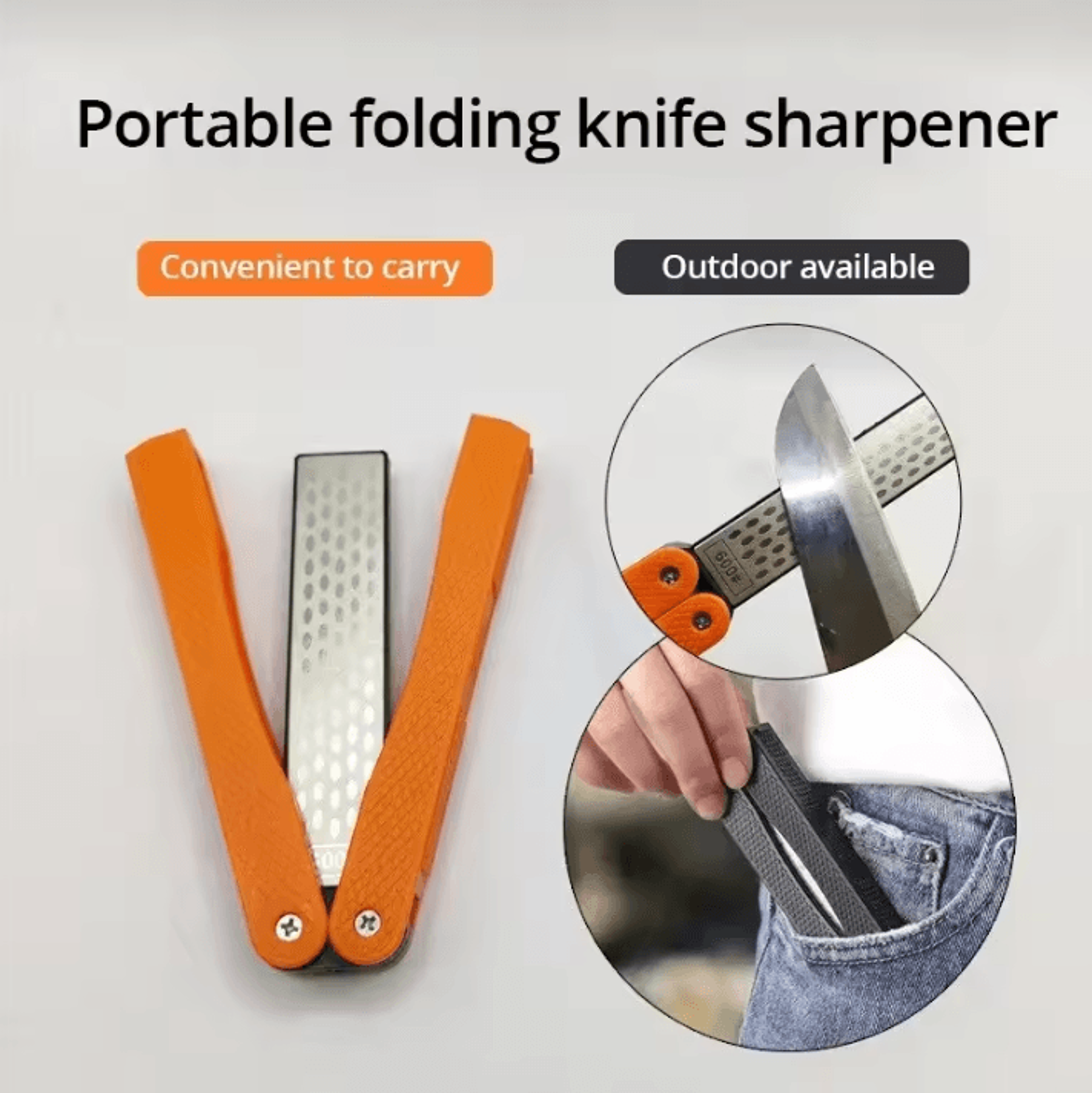Portable DoubleSided Diamond Sharpening Stone  Professional Knife Sharpener For Kitchen  Outdoor Us 0