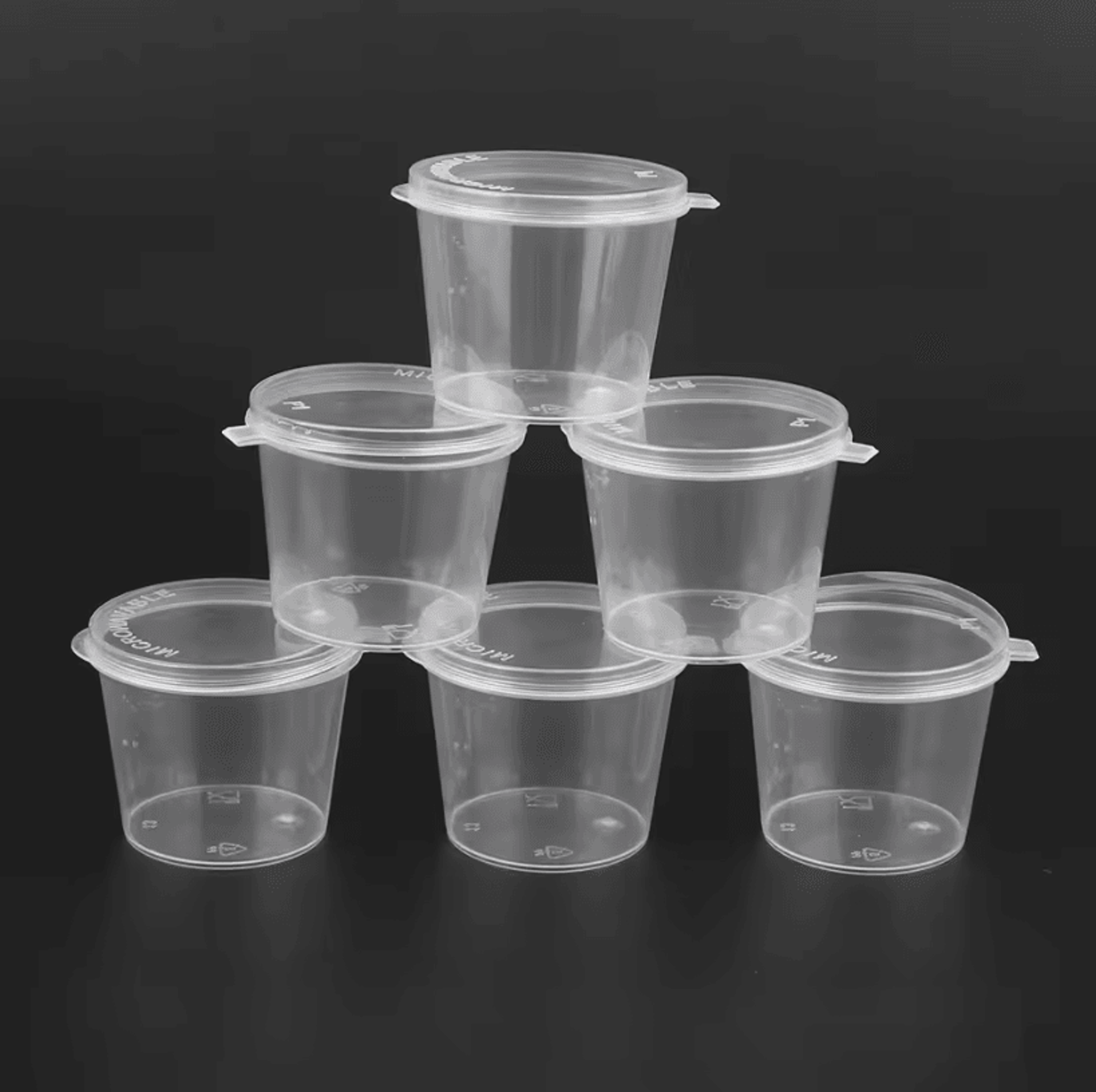 100PCS Disposable Sauce Cups With Lids  Clear Plastic Portion Cups For Condiments  Food Storage 4