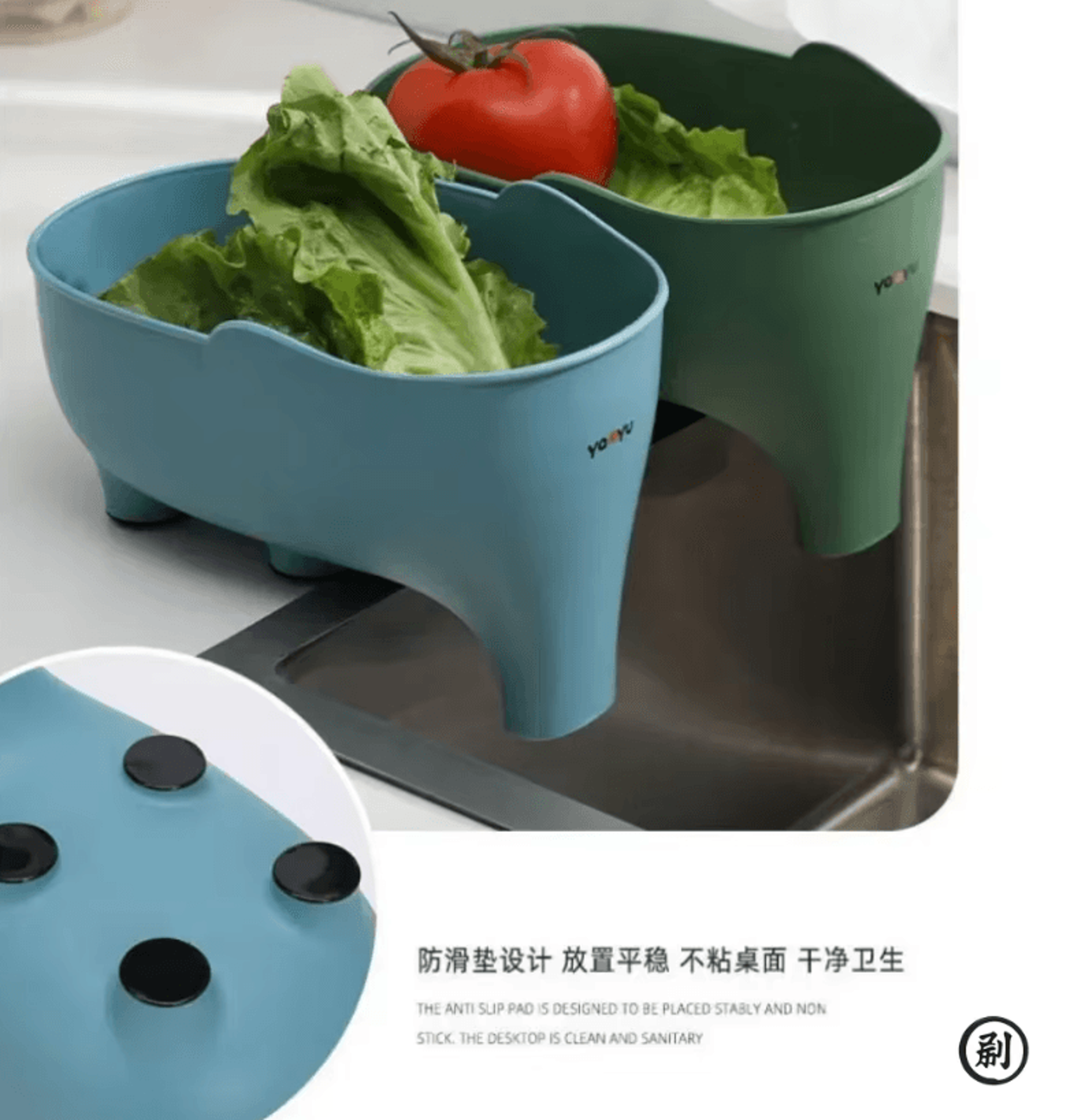 Elephant Sink Strainer Basket  Hanging Kitchen Drain Basket For Fruits Vegetables  Food Waste 4