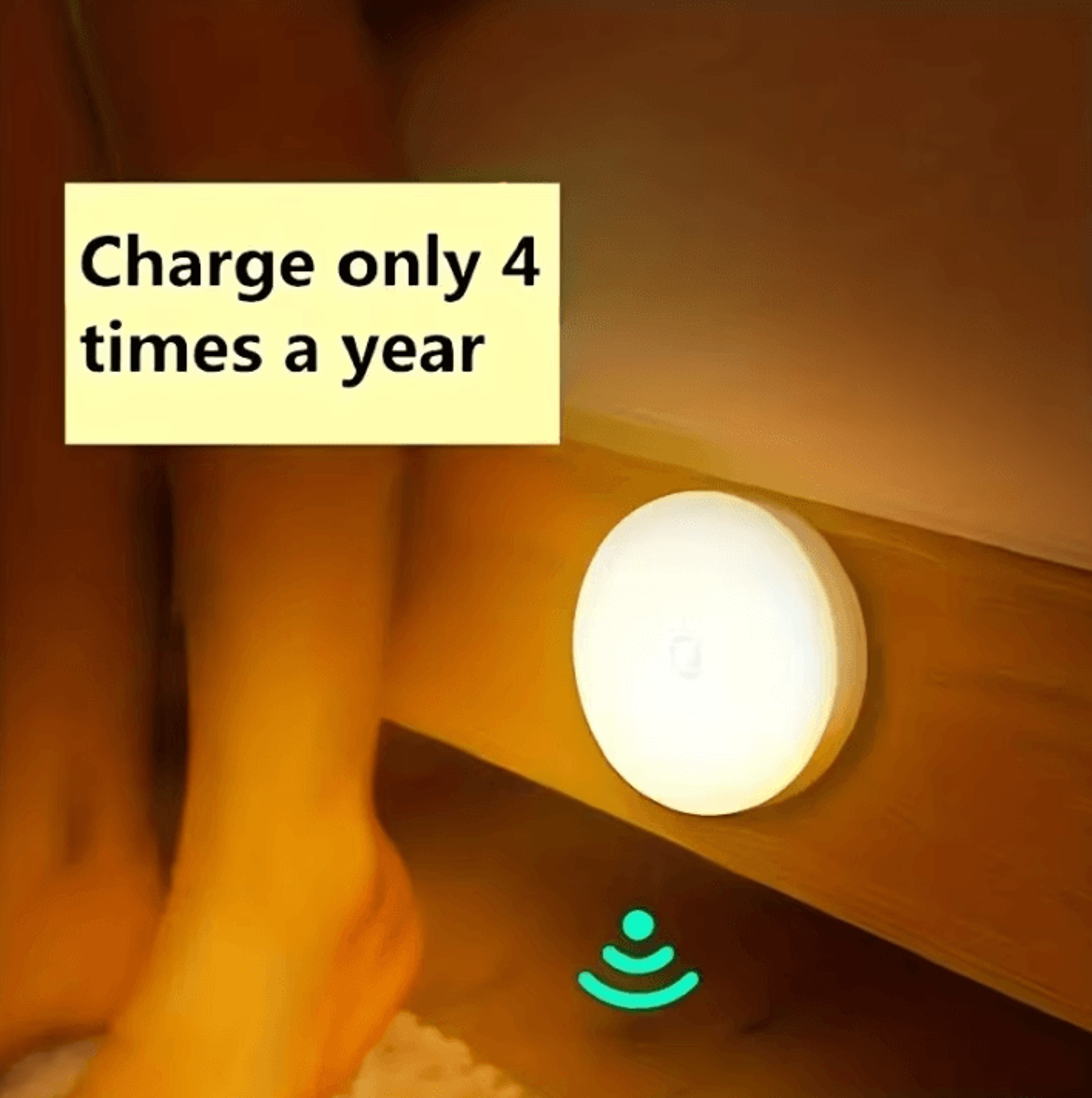 Wireless Motion Sensor LED Night Light  Auto OnOff StickOn Lamp For Closet Stairs  Bedroom 0