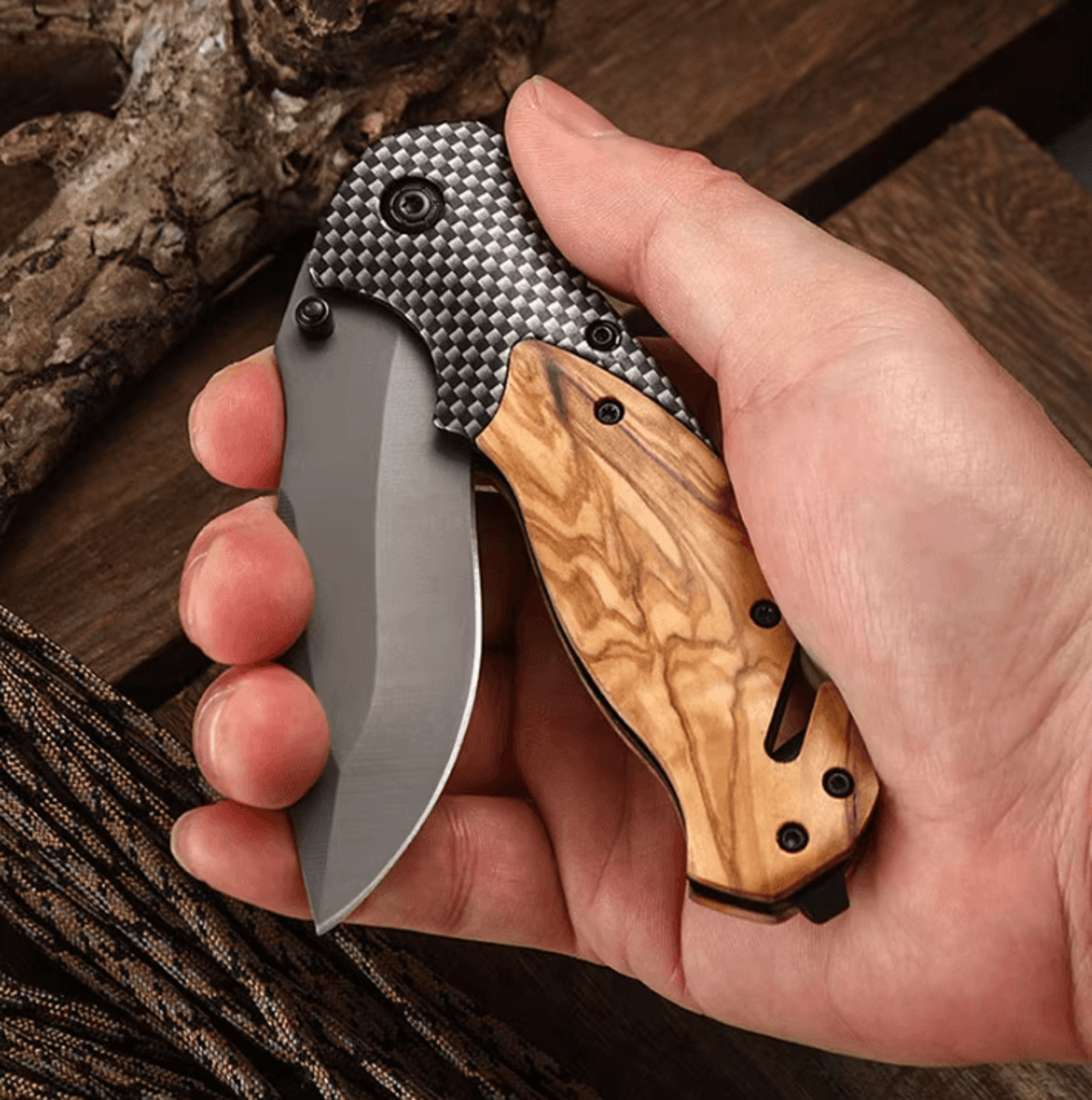 Multifunction Folding Pocket Knife  HighStrength Stainless Steel Camping  Portable Fruit Knife 0