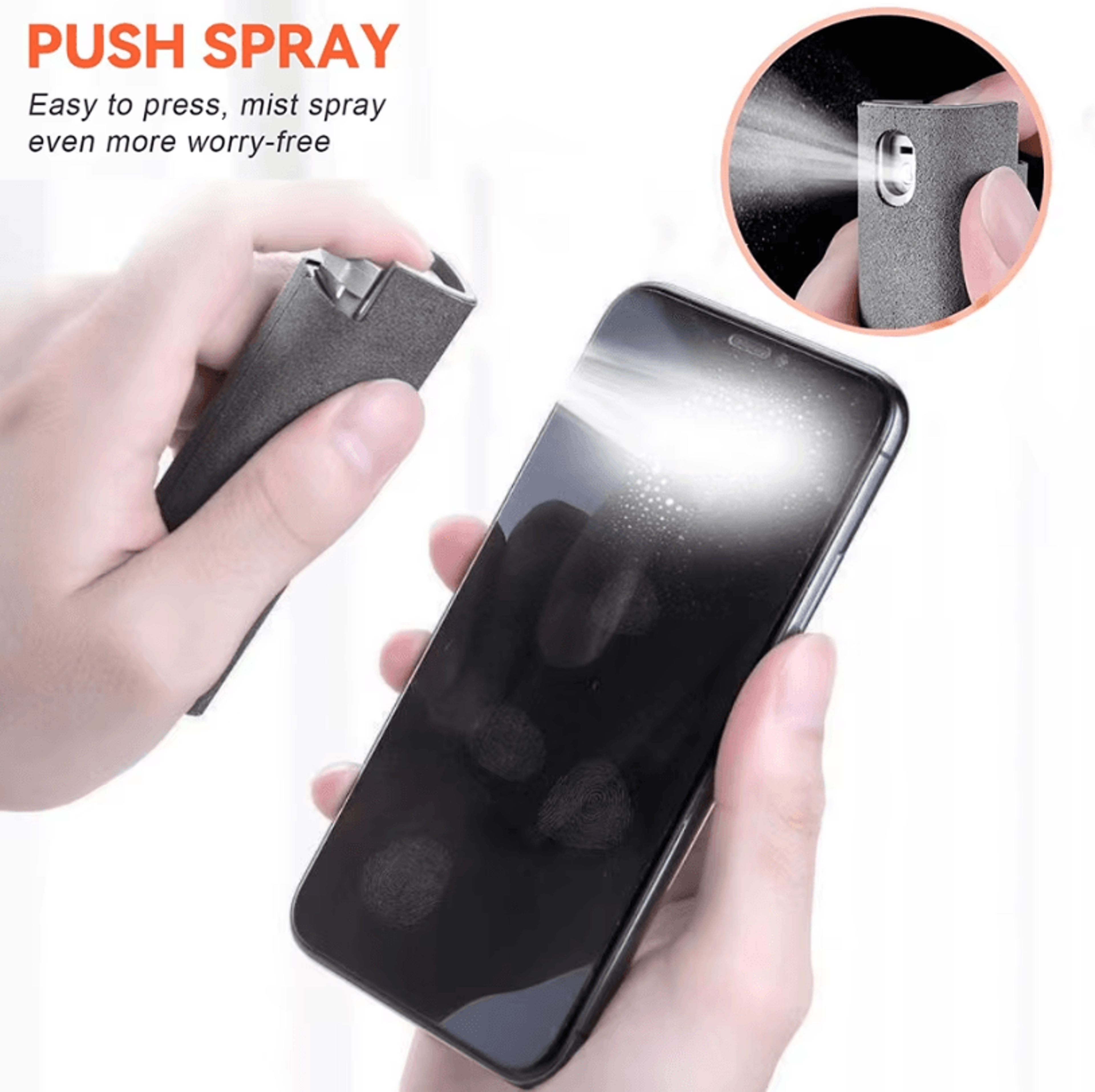 2in1 Phone Screen Cleaner Spray  Portable Microfiber Cleaning Kit For Phones  Tablets 2