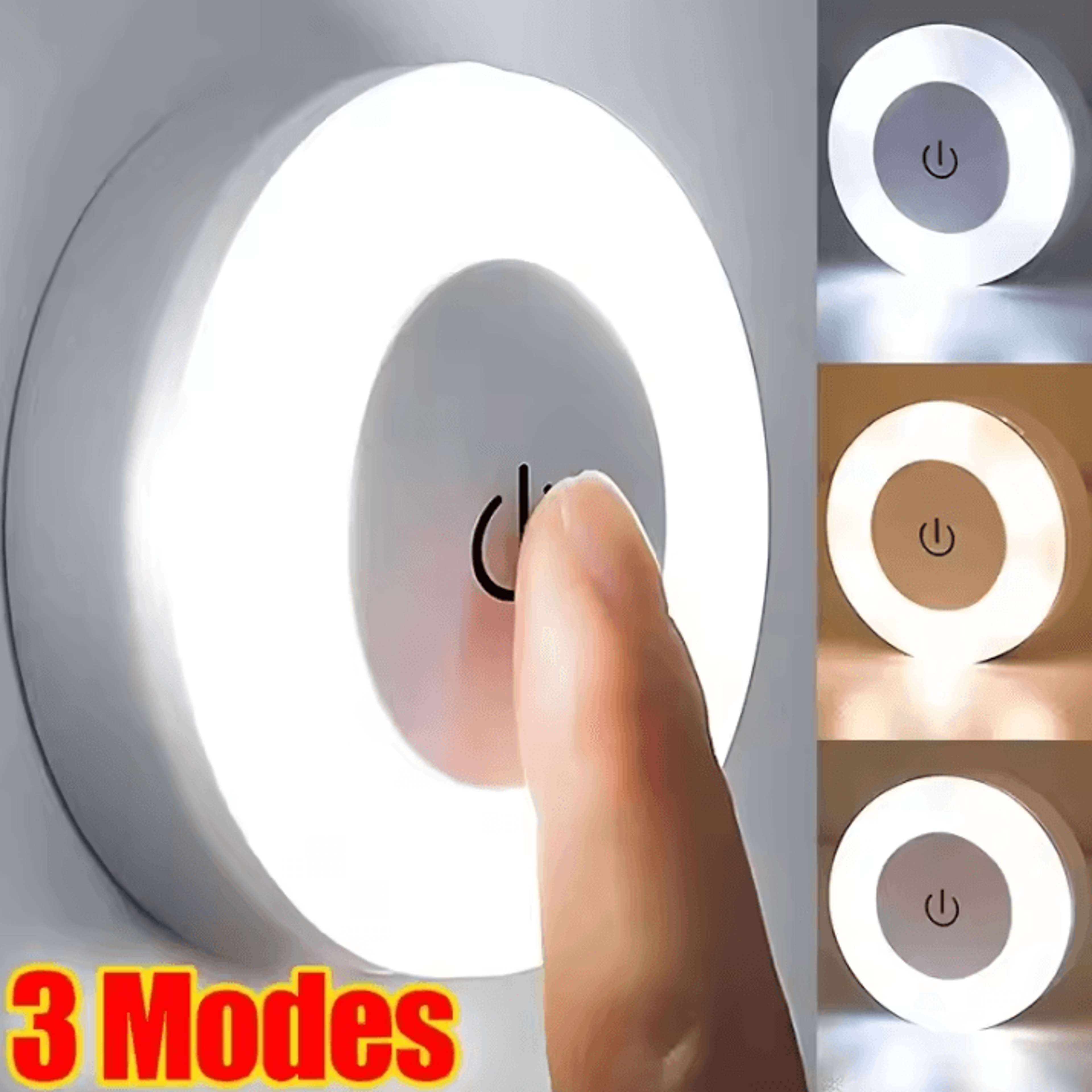 Mini LED Touch Sensor Night Light  USB Rechargeable Magnetic Wall Lamp With Dimming Control 5