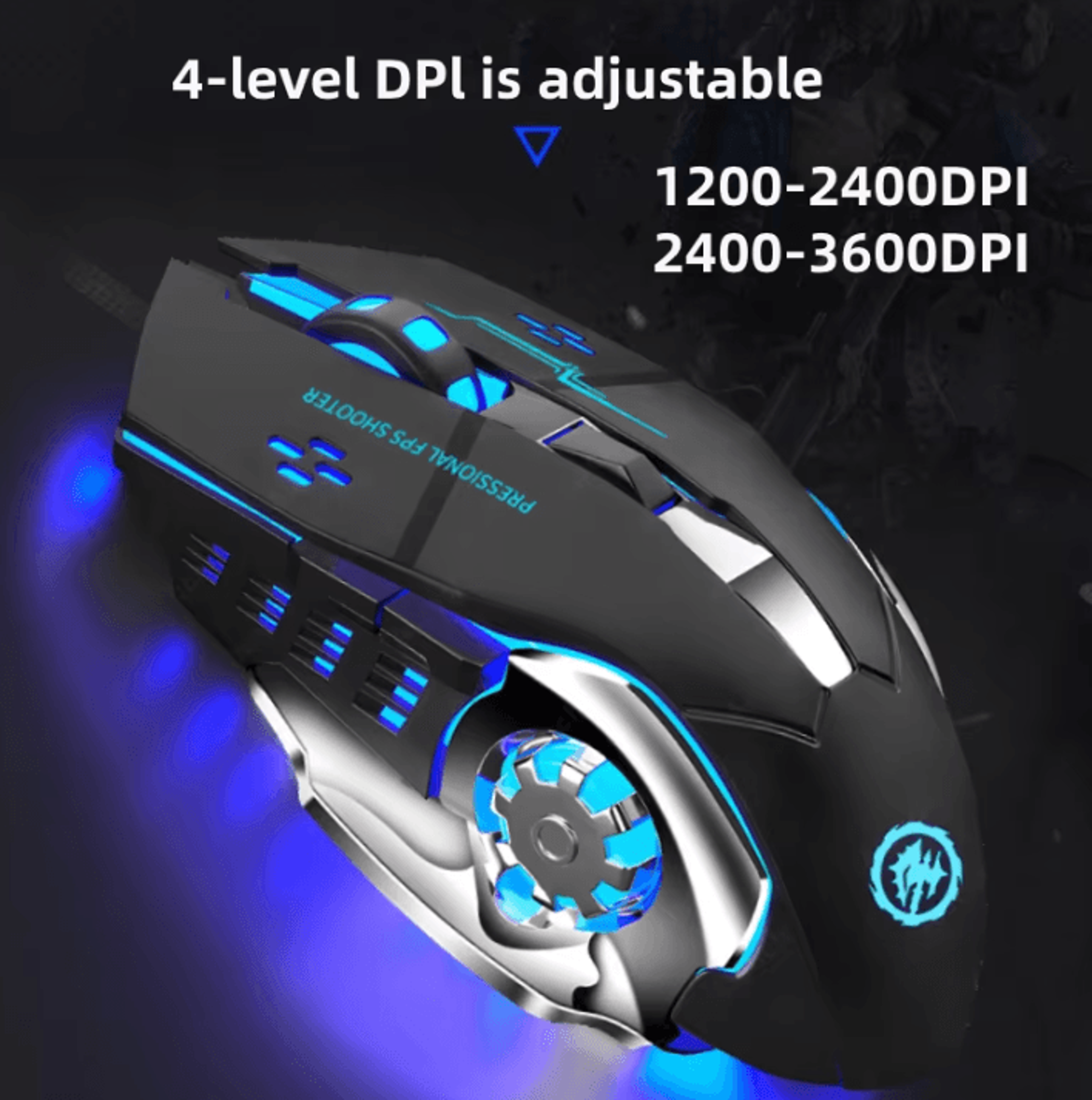 Rechargeable Wireless Gaming Mouse  Silent Bluetooth  24G USB Backlit Mouse For PC  Laptop 4