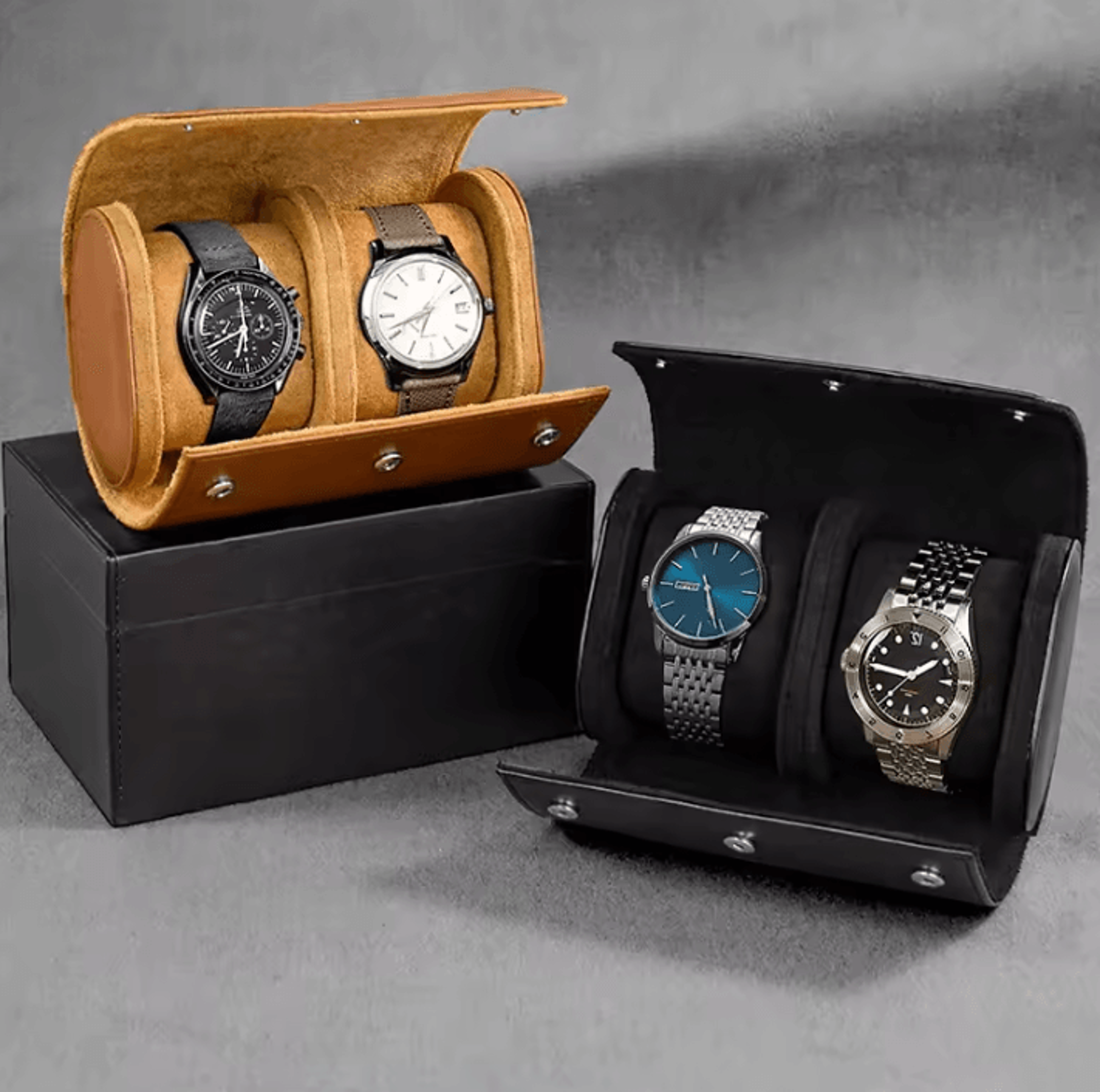 3Slot Watch Roll Travel Case  Portable Watch Organizer With Removable Pillows 1