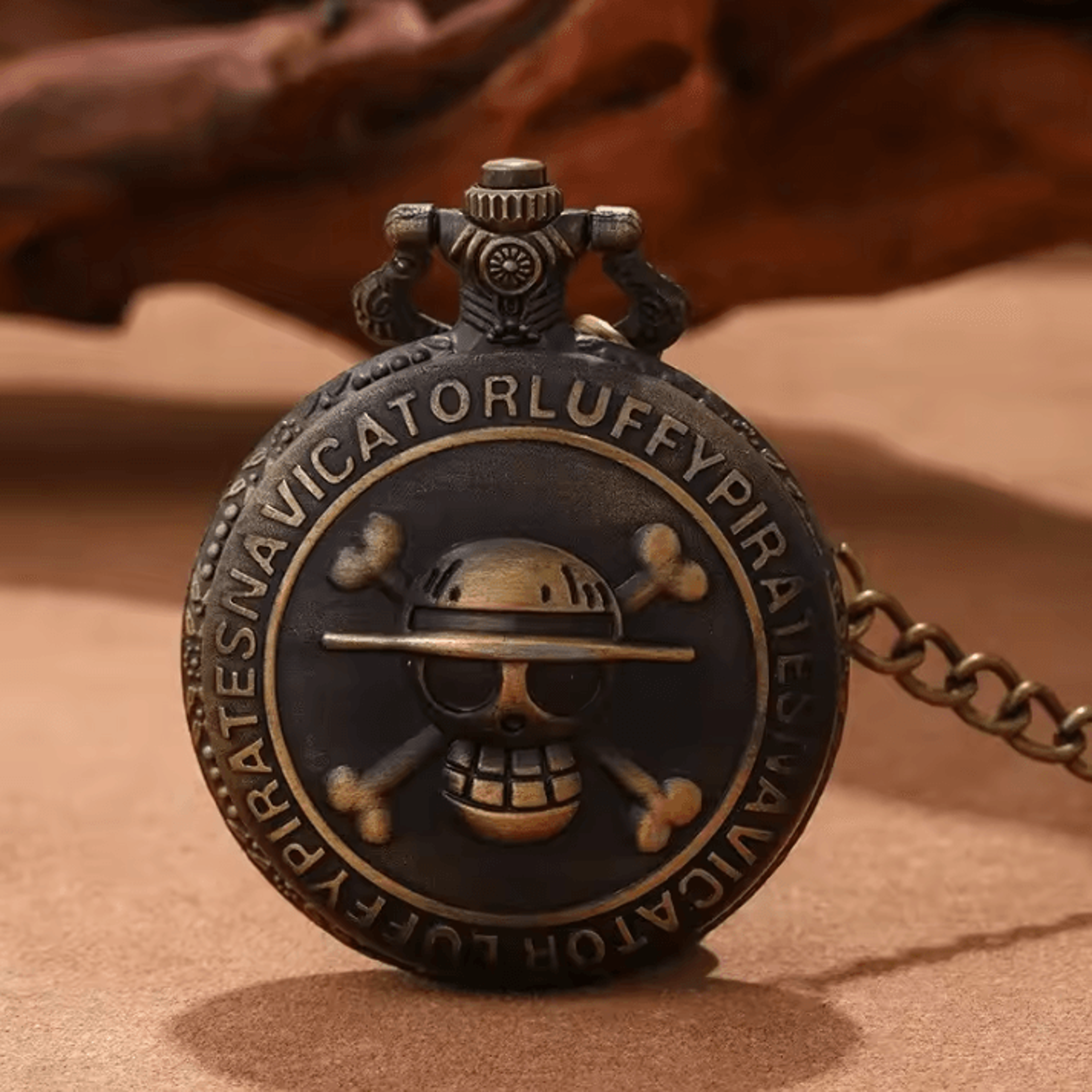 Retro Pirate Pocket Watch Necklace  Double Knife Quartz Vintage Pendant Watch For Men 1