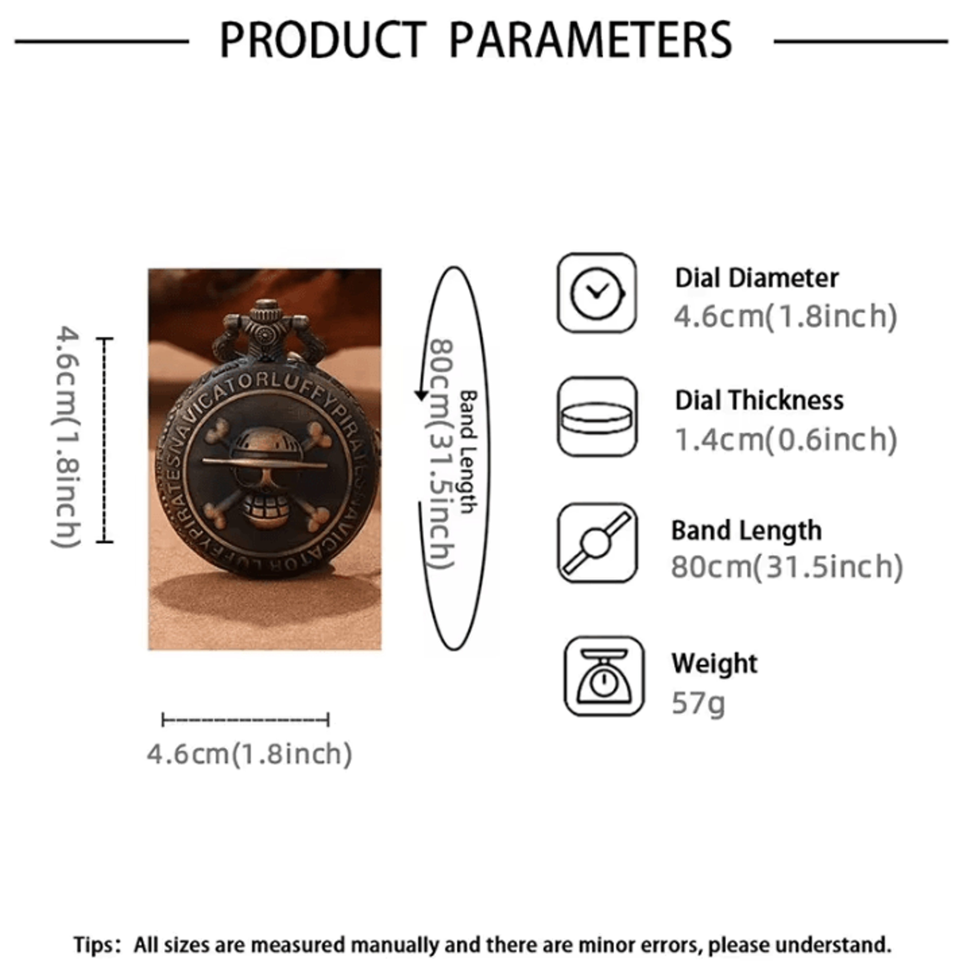 Retro Pirate Pocket Watch Necklace  Double Knife Quartz Vintage Pendant Watch For Men 5