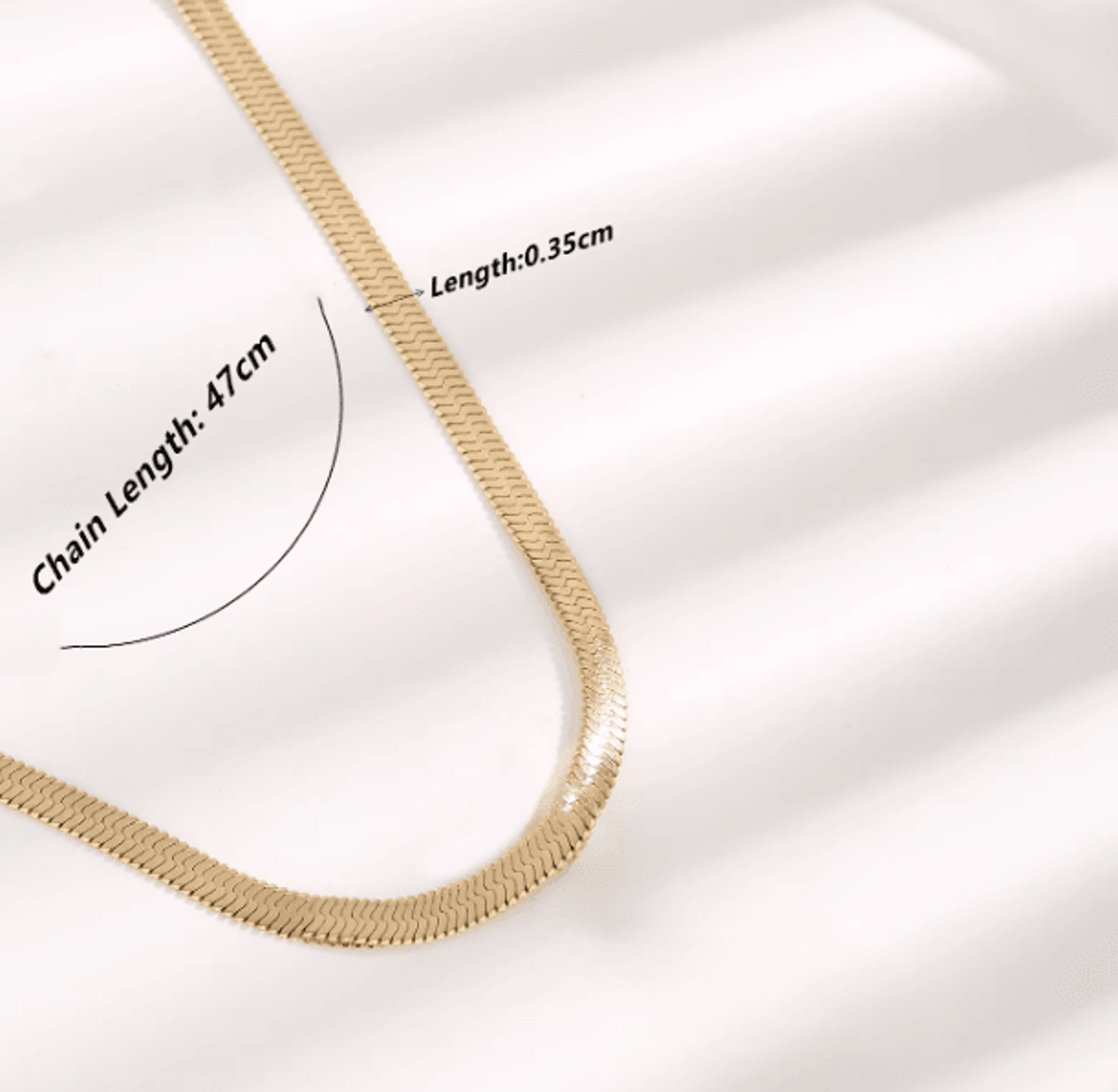Gold Plated Snake Chain Necklace  3mm Flat Herringbone Choker For Men  Women 4