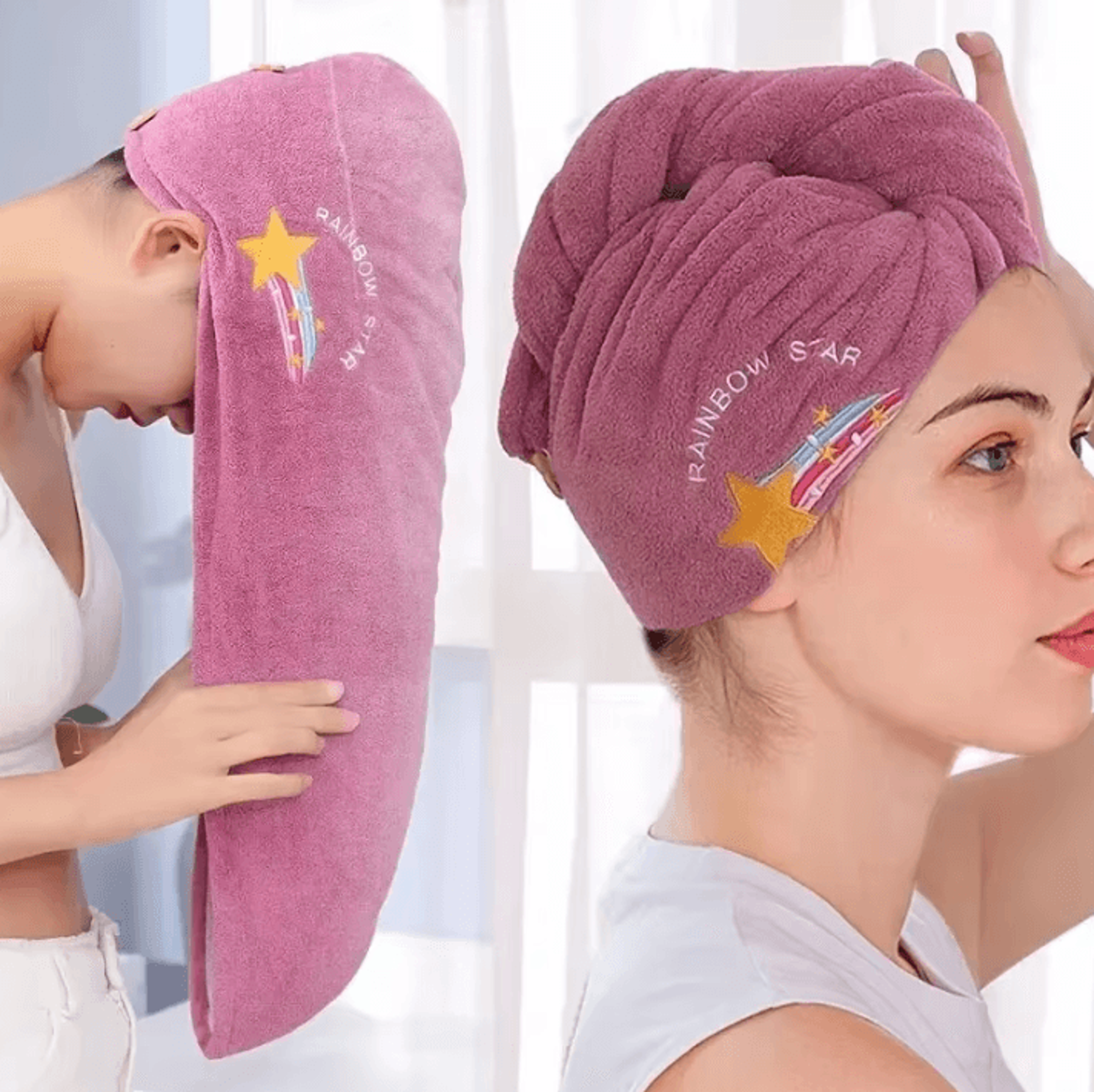 QuickDry Microfiber Hair Towel Wrap  Super Absorbent Soft Turban For Women 1
