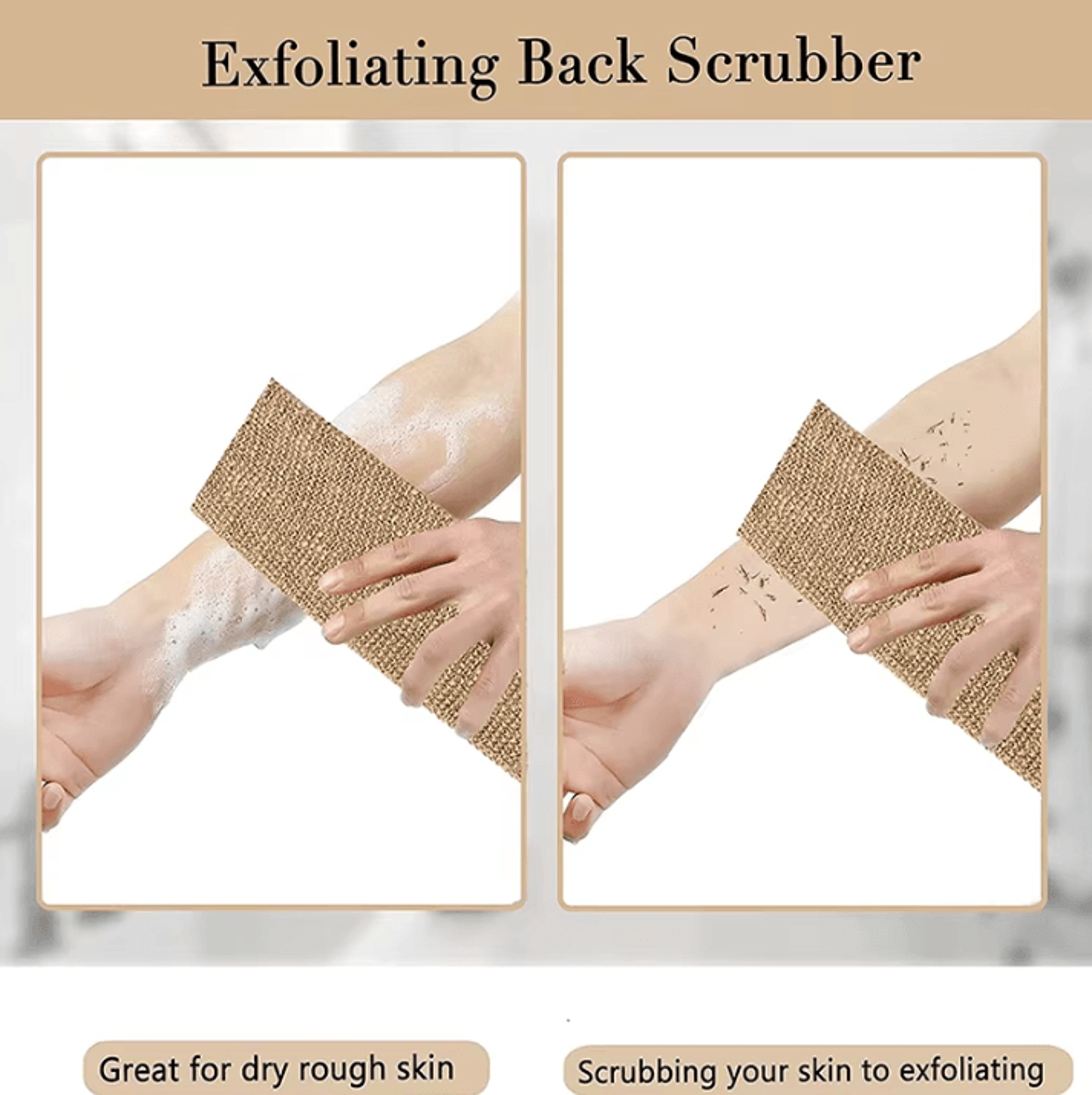 Natural Ramie Jute Back Scrubber Belt  Exfoliating Shower Strap For Smooth Radiant Skin 2