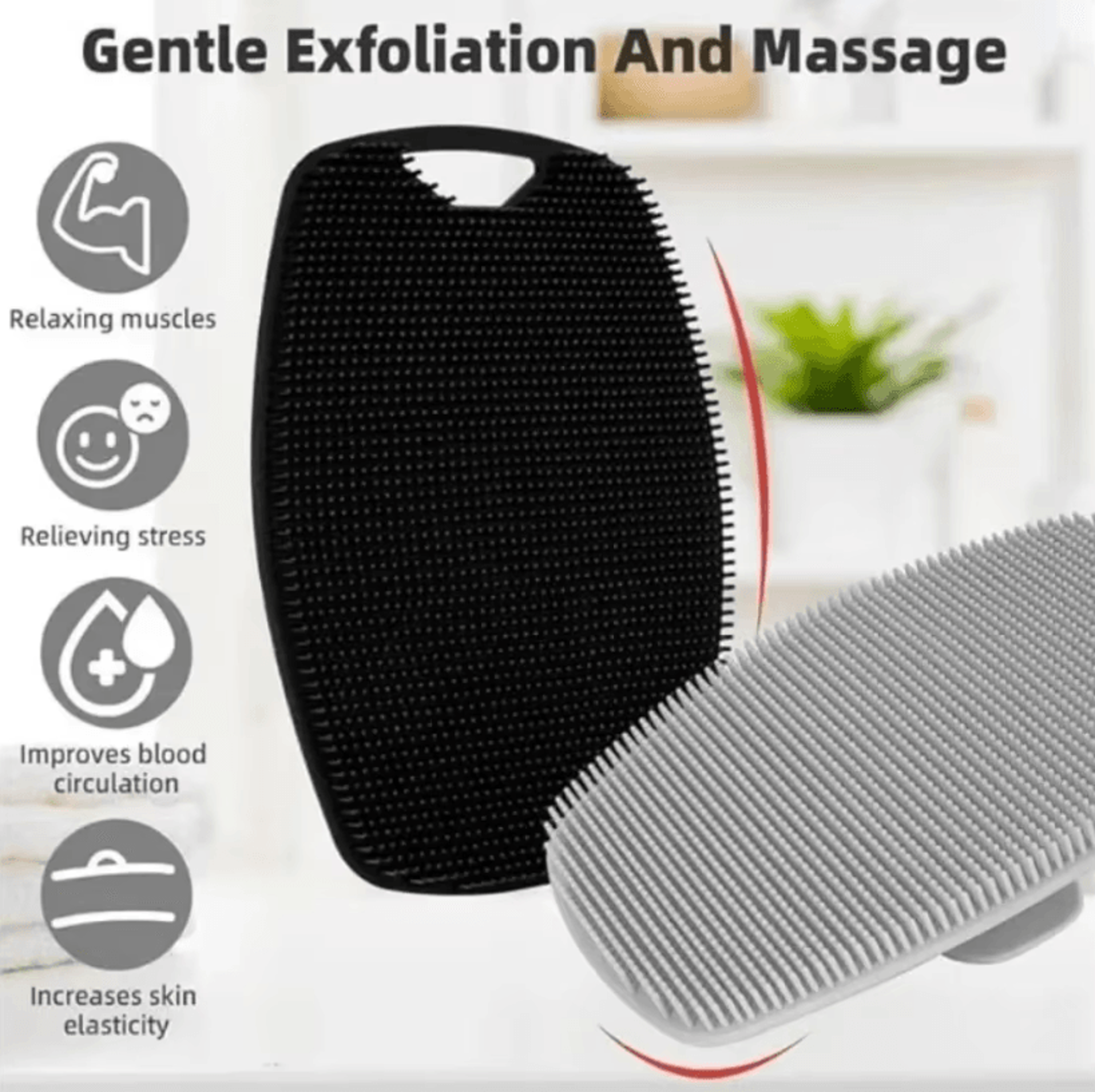 Soft Silicone Body Scrubber Brush  Gentle Exfoliating Shower Tool For Smooth Skin 0