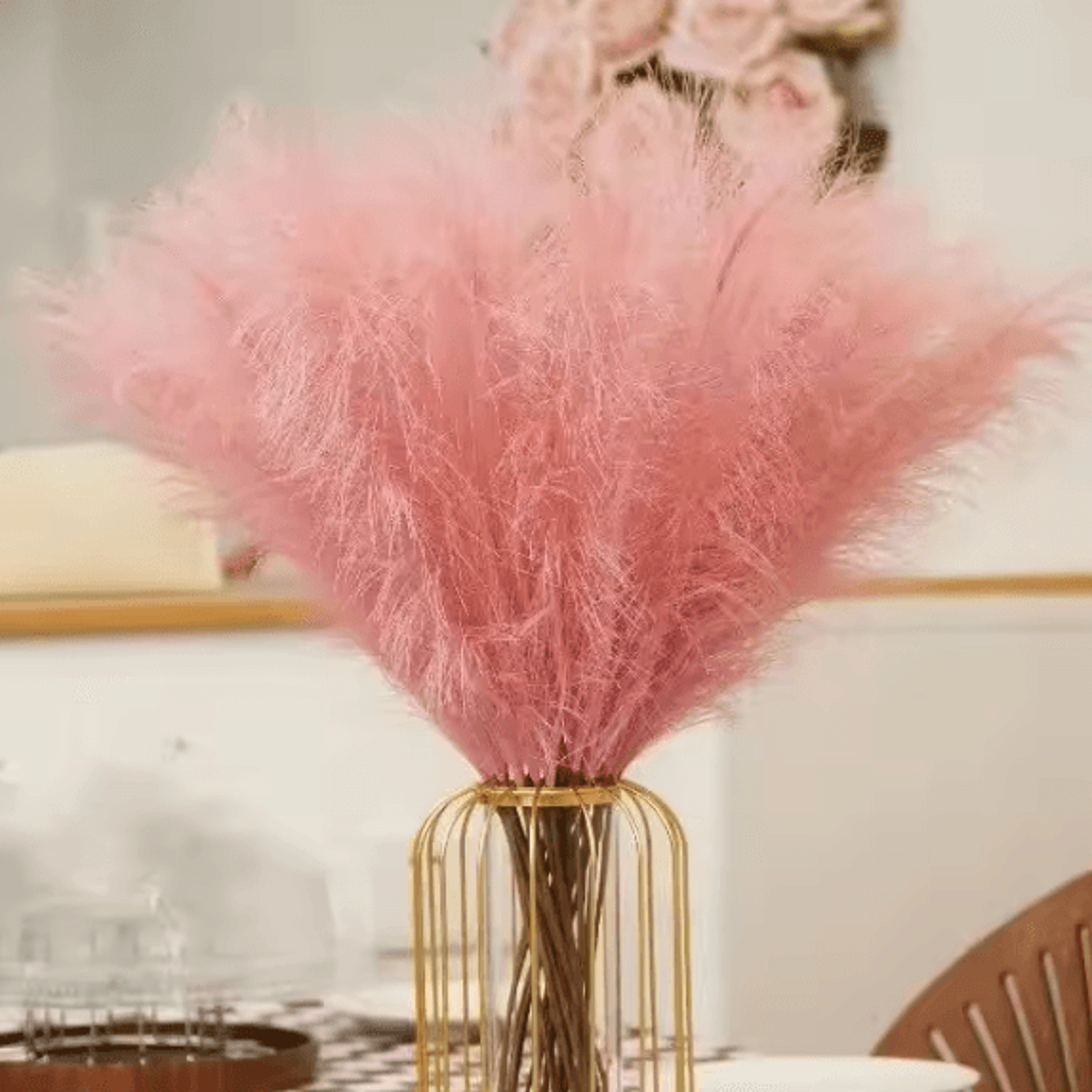 Artificial Pampas Grass Decor Set  Fluffy Boho Vase Filler Stems For Home  Wedding Styling 4