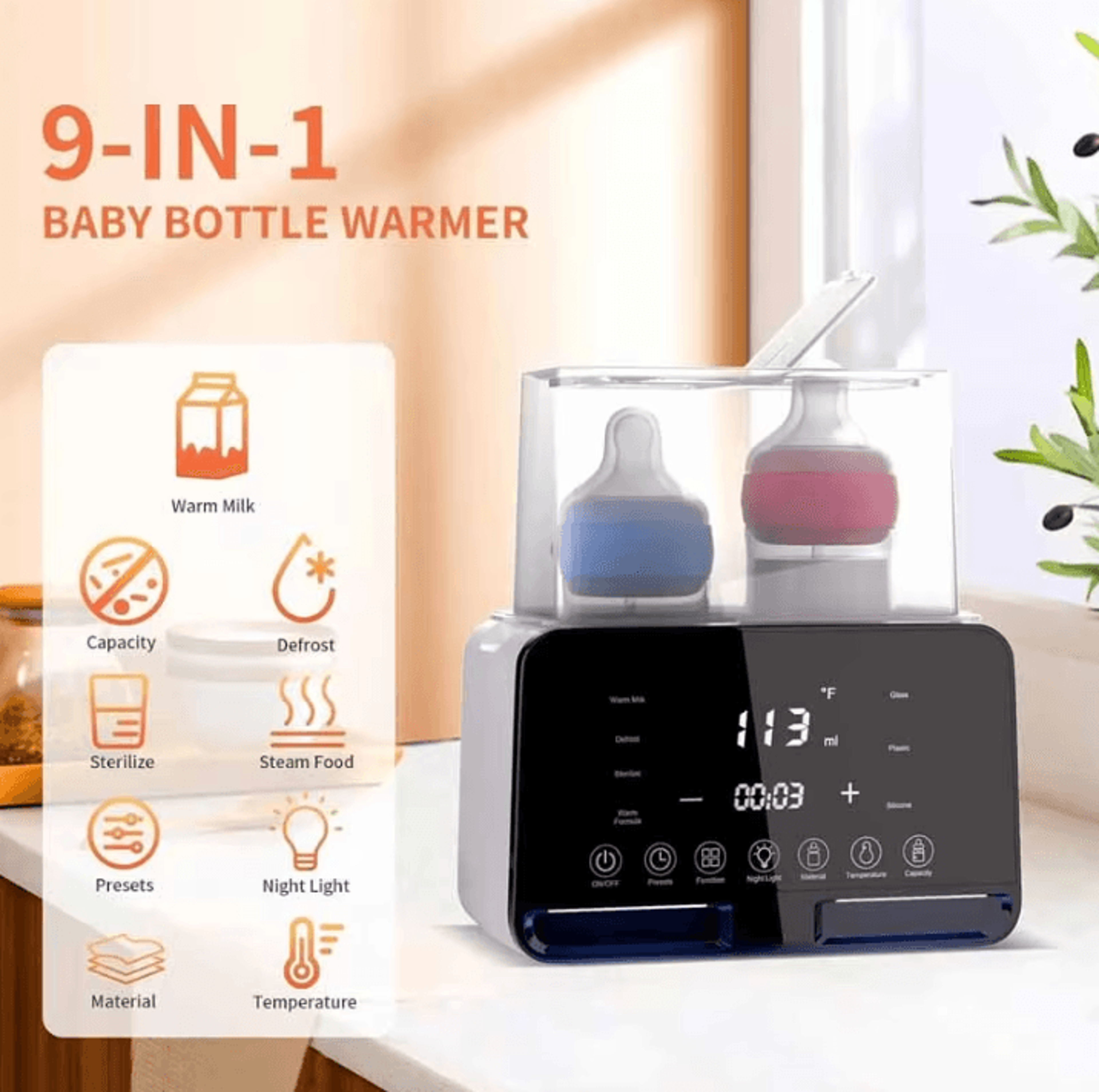 Smart Baby Bottle Warmer  Sterilizer With Precise Temperature Control 0