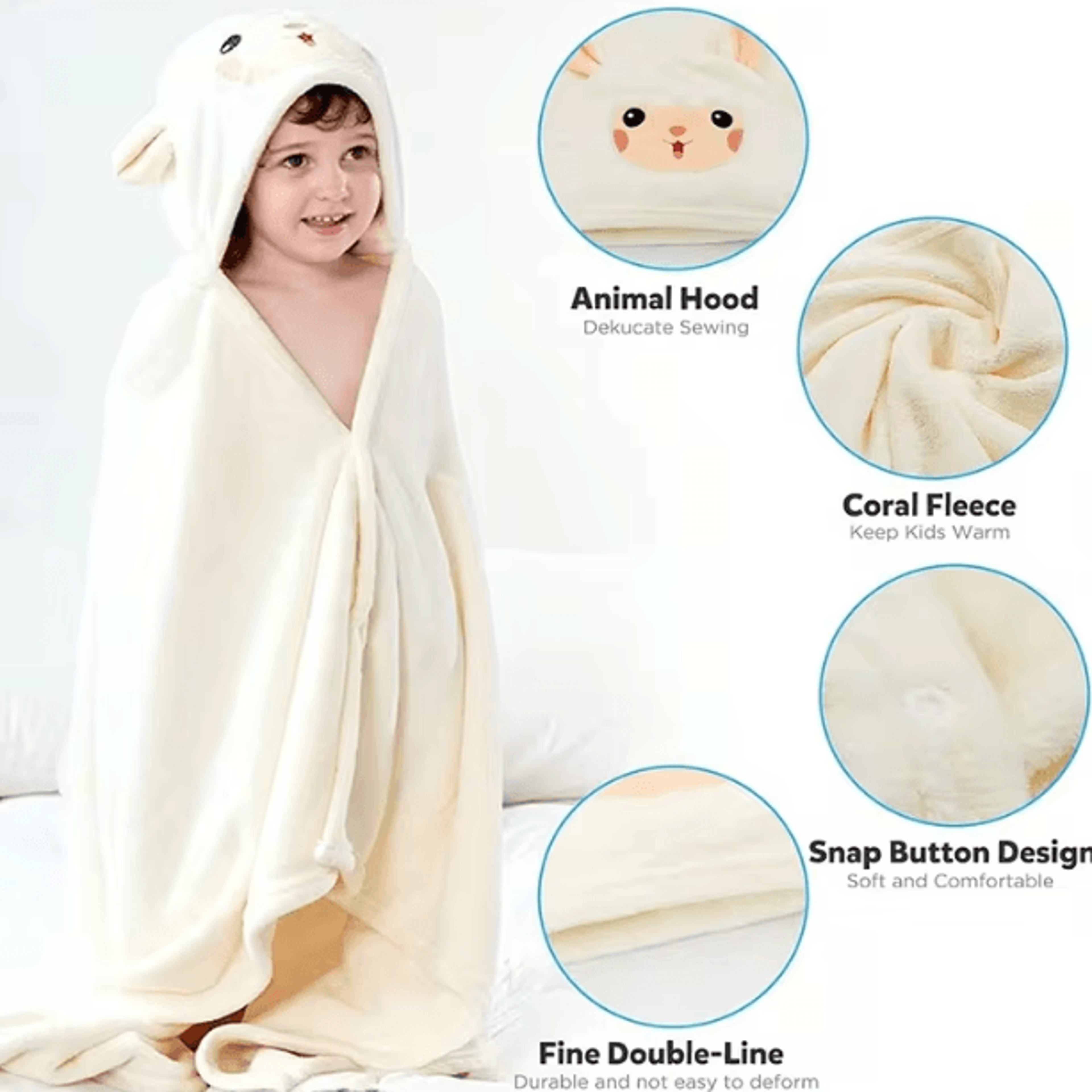 Super Soft Baby Hooded Towel Bathrobe  Cozy Wrap  Swaddle For Newborns 0