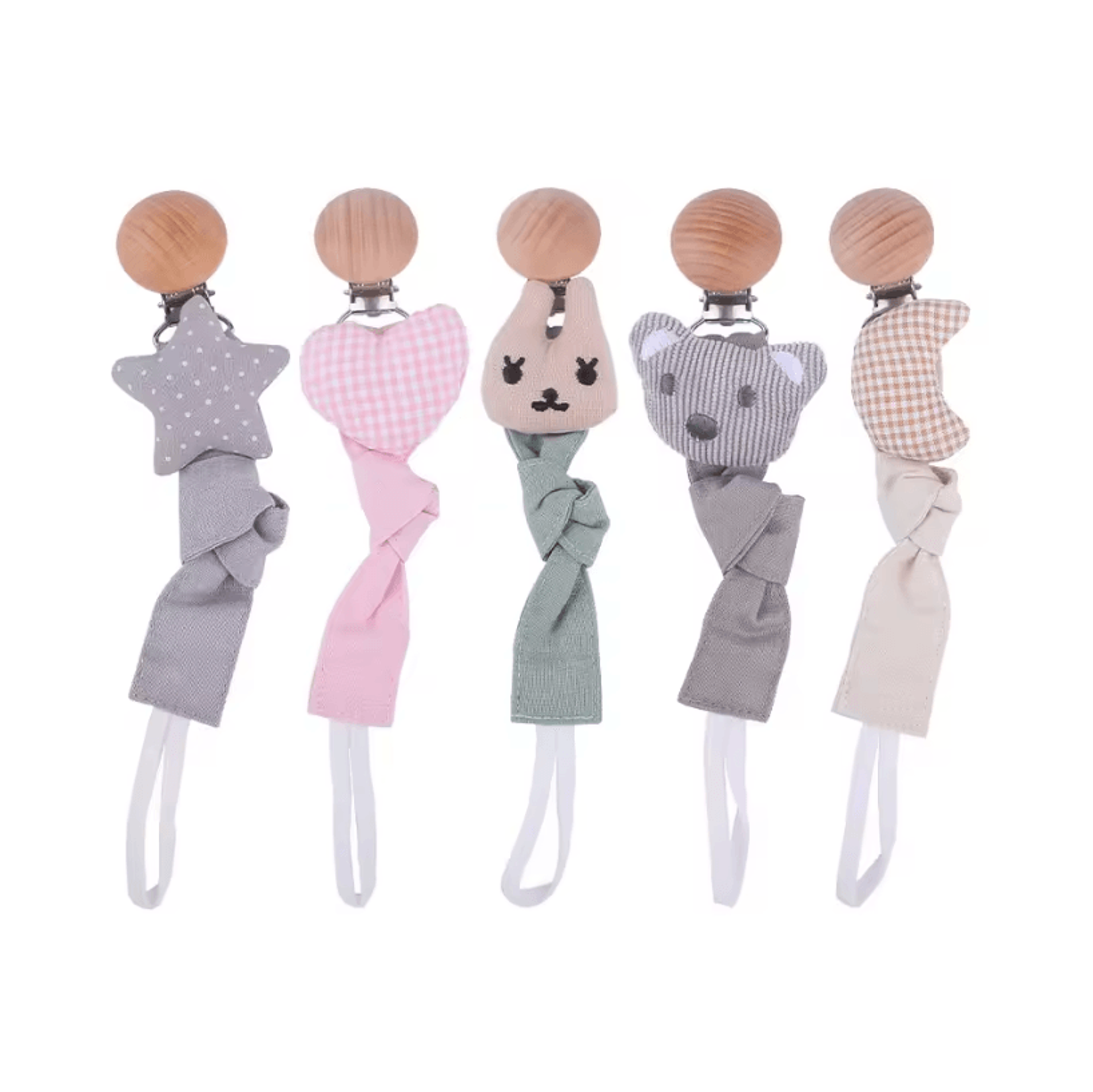 Cute Bear  Star Cotton Baby Pacifier Clip  Soft EcoFriendly Soother Holder 0