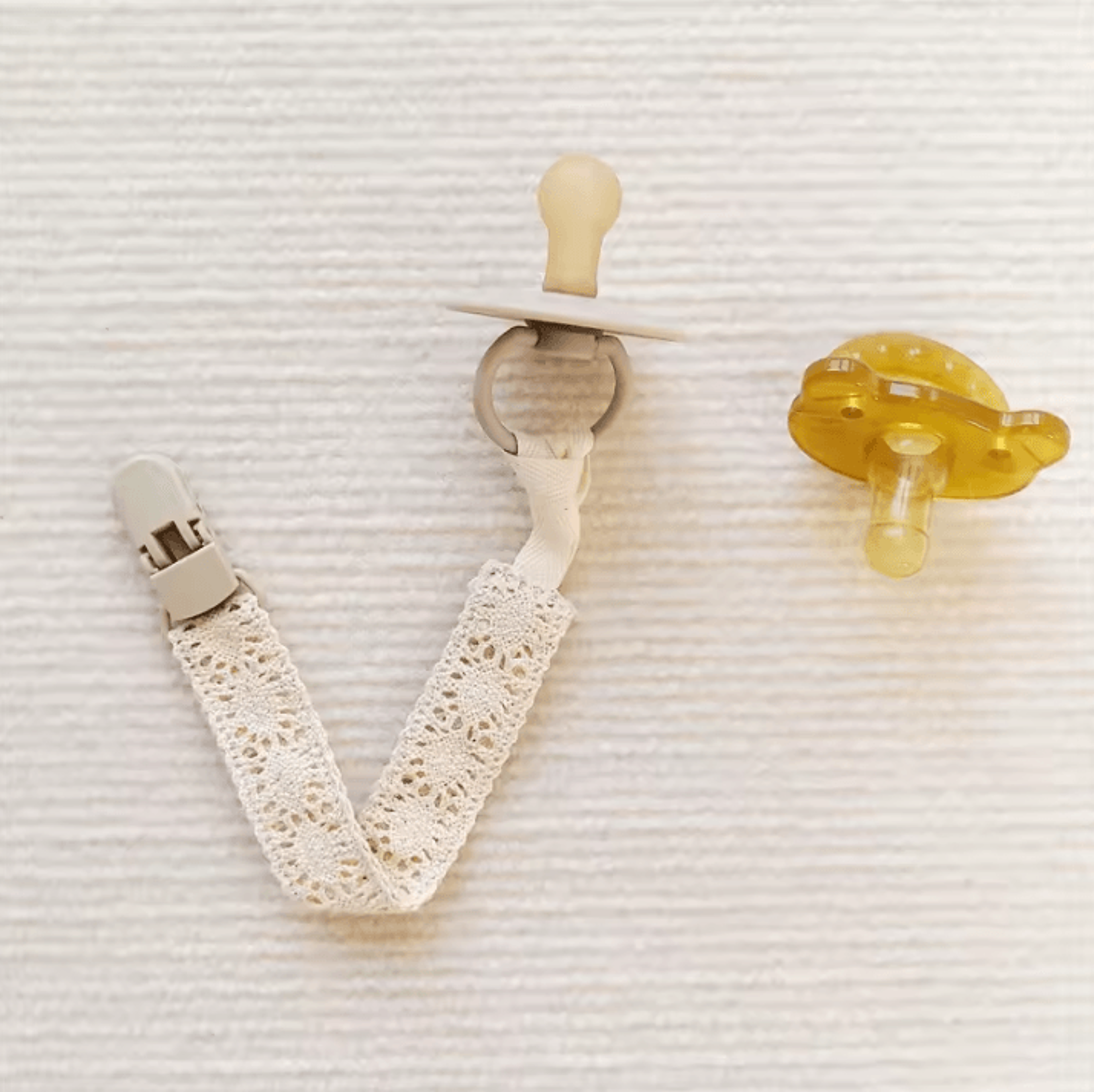 Elegant Lace Pacifier Clip Chain For Secure  Stylish Baby Essentials 3