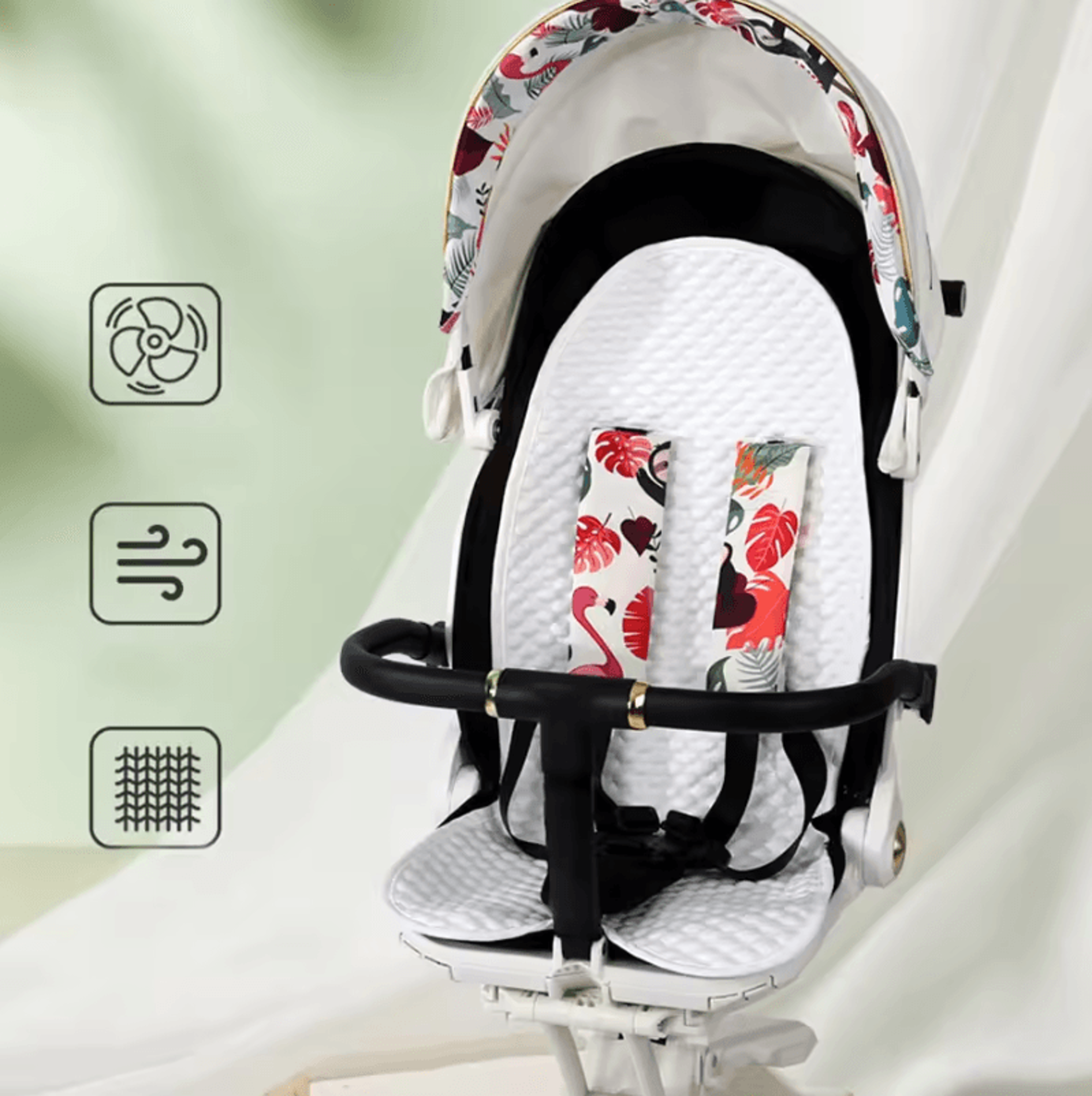 Breathable Baby Stroller Cooling Pad With Soft Cotton  Mesh Comfort 2