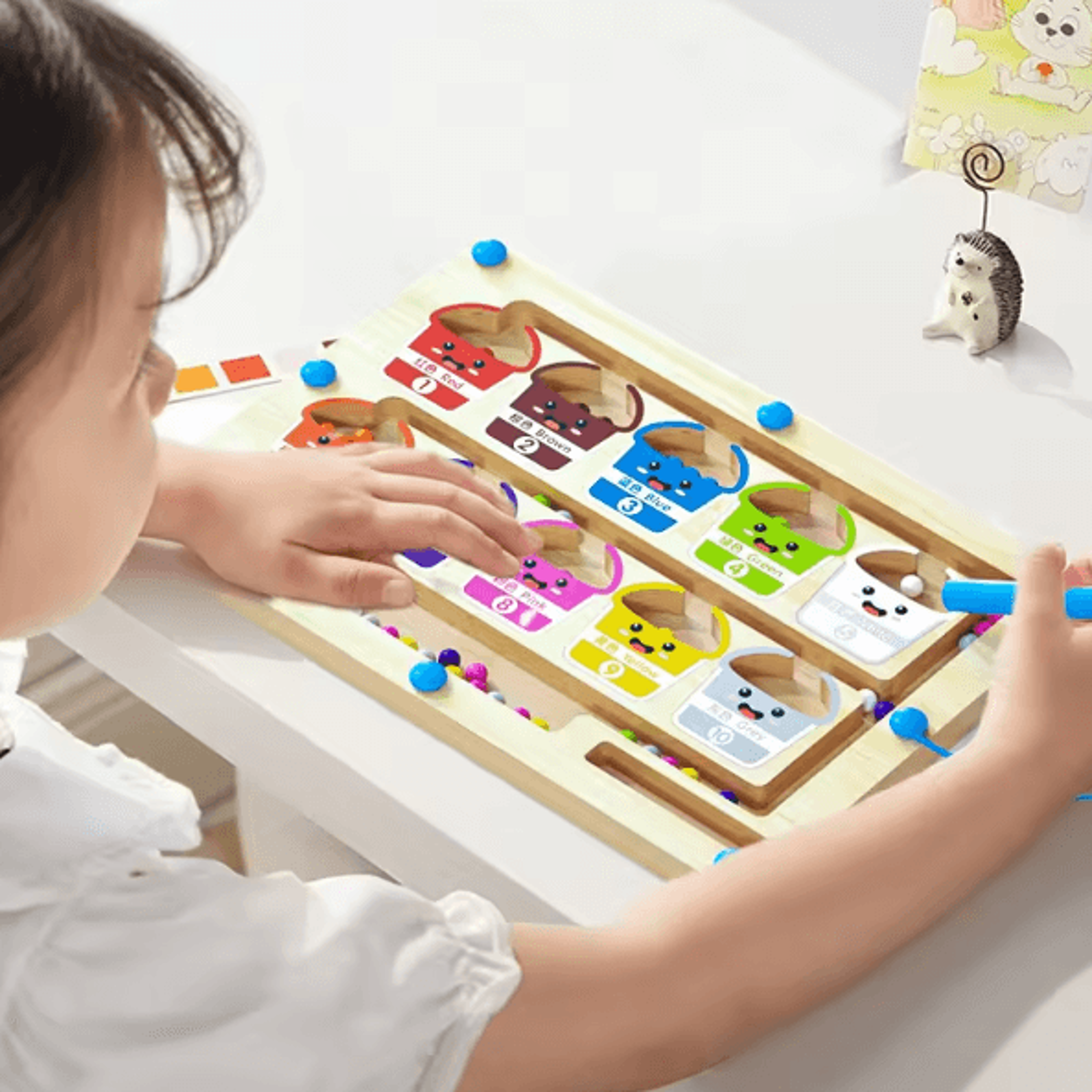 Montessori Magnetic Maze Board For Color Sorting  Fine Motor Skills 0