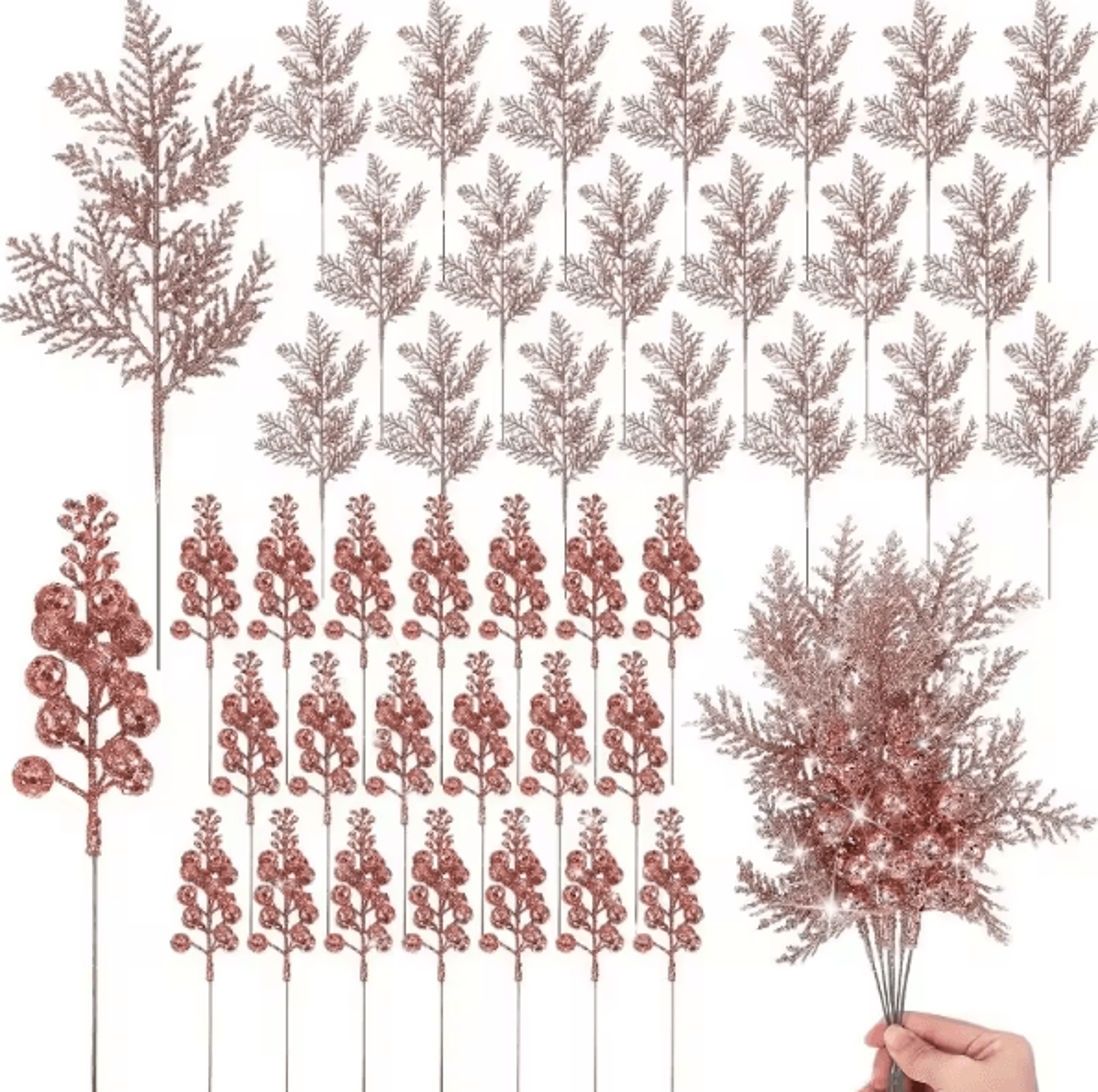 10PCS Glitter Christmas Berry Stems For Festive DIY Decor  Arrangements 3