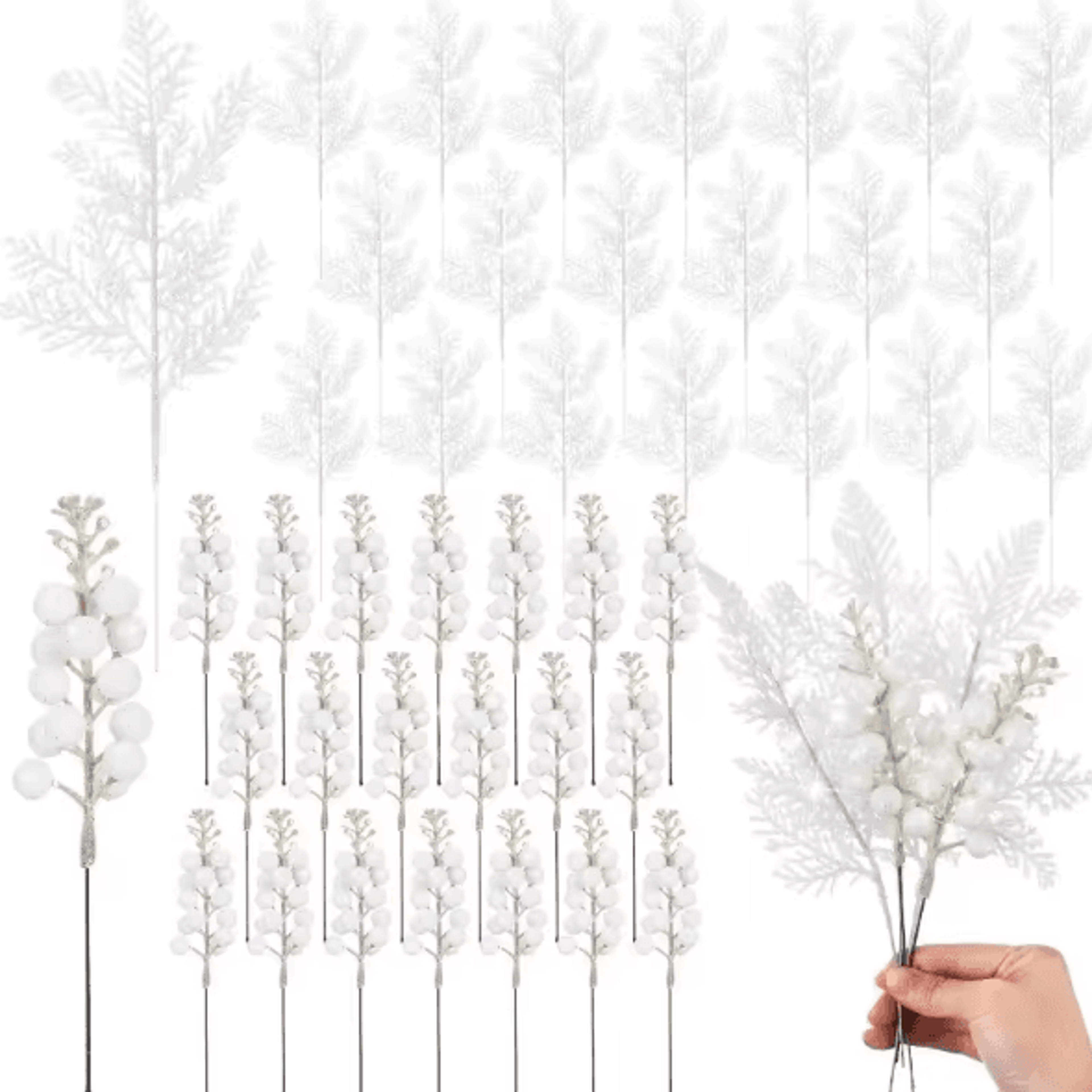 10PCS Glitter Christmas Berry Stems For Festive DIY Decor  Arrangements 4