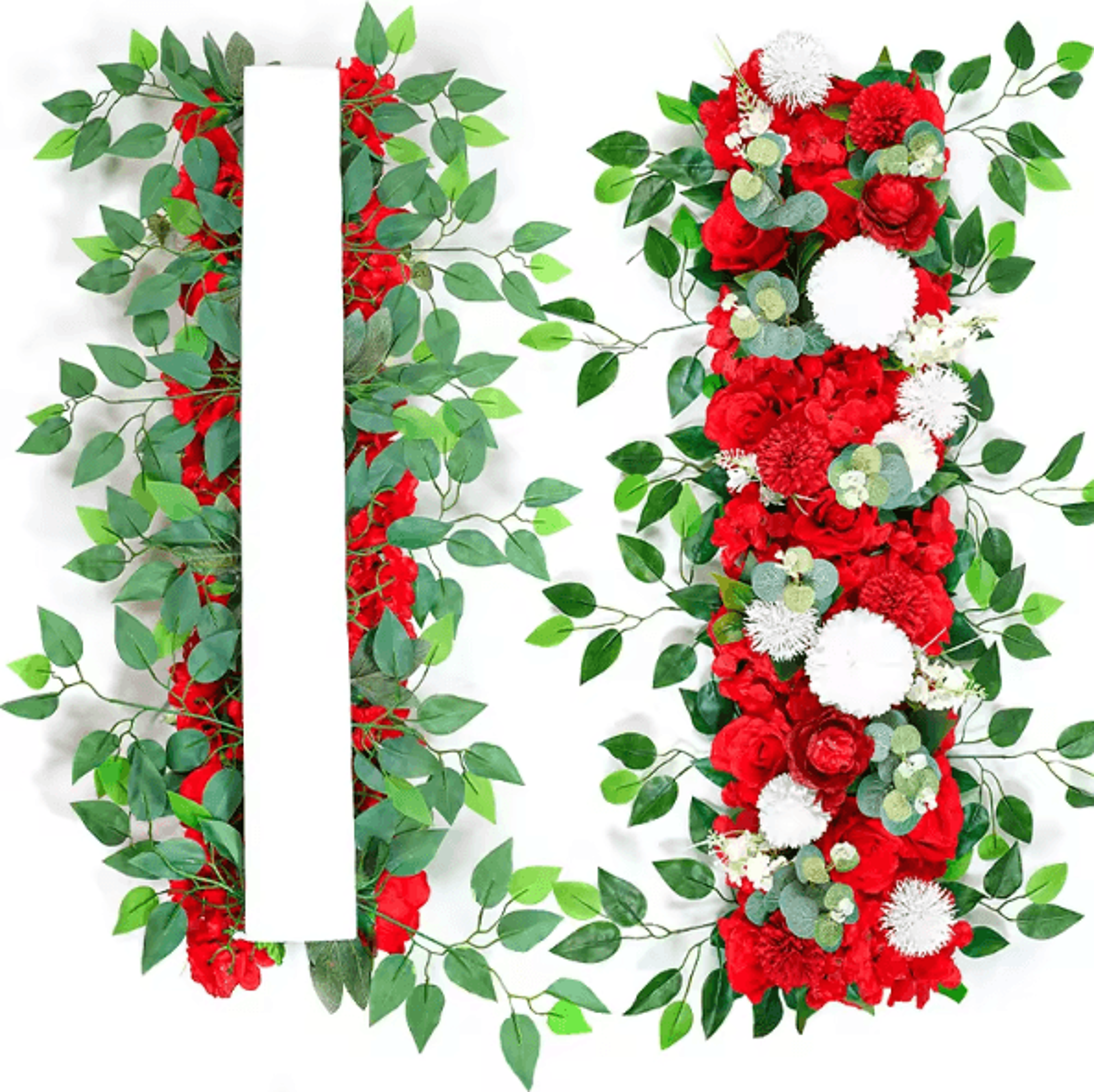 Luxury White Rose  Pampas Grass Flower Row For Elegant Wedding Decor 1