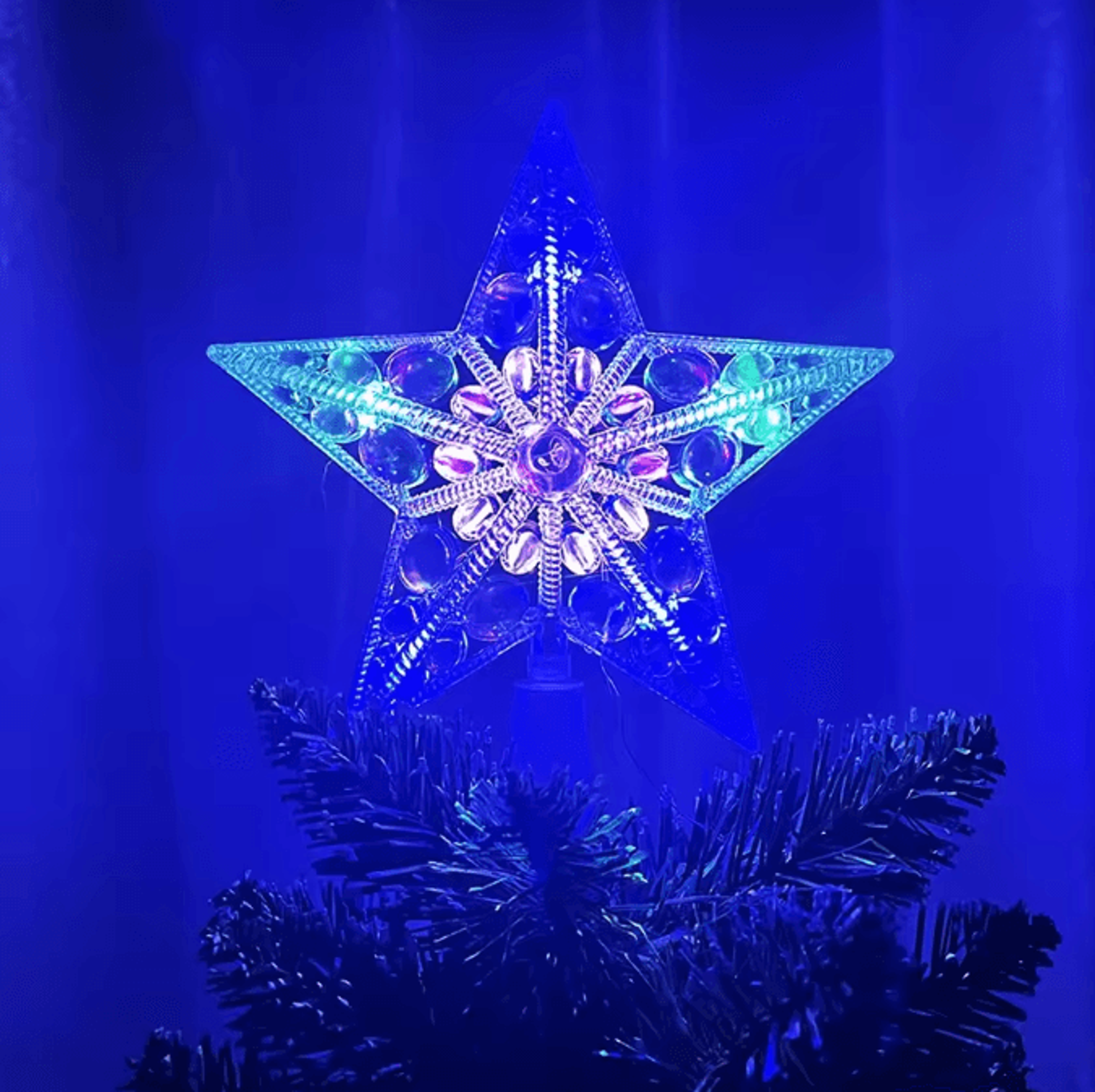 LED Christmas Tree Topper Star With Glowing Light Effect 5