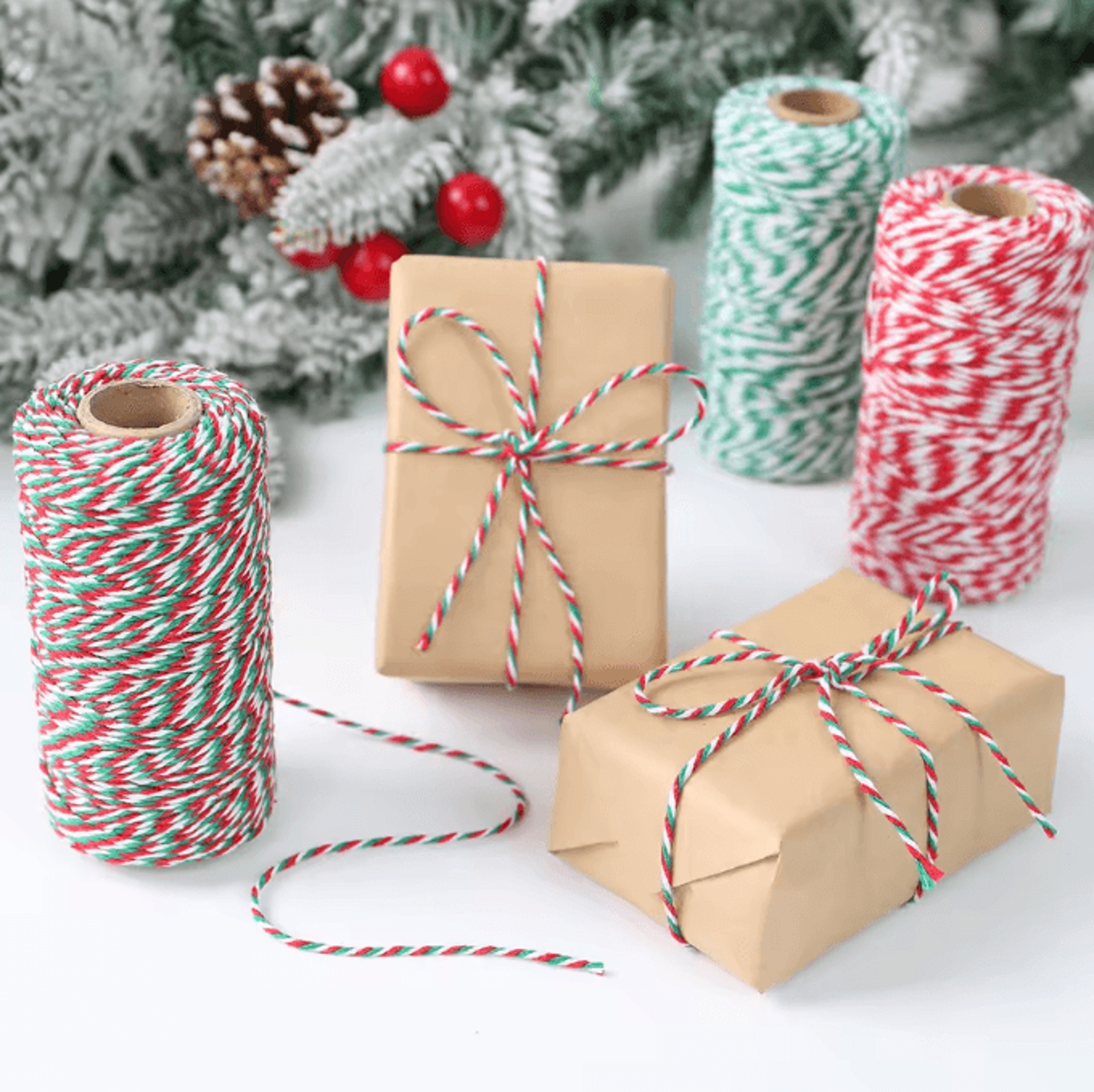 Festive Christmas Baker Twine String For Gift Wrapping  DIY Decor 1