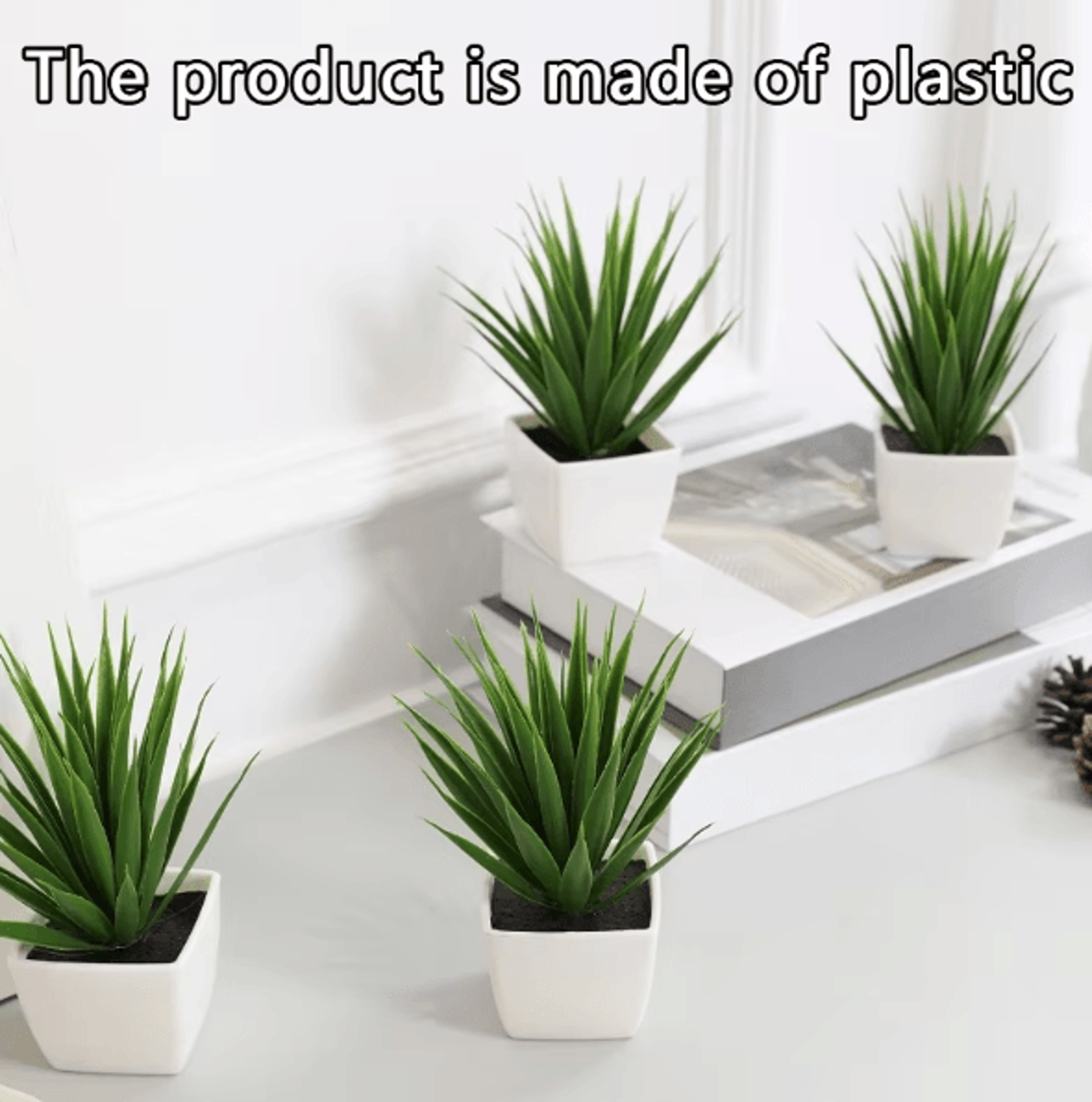 Realistic Mini Artificial Potted Plant  Stylish Desk  Home Decor Accent 2