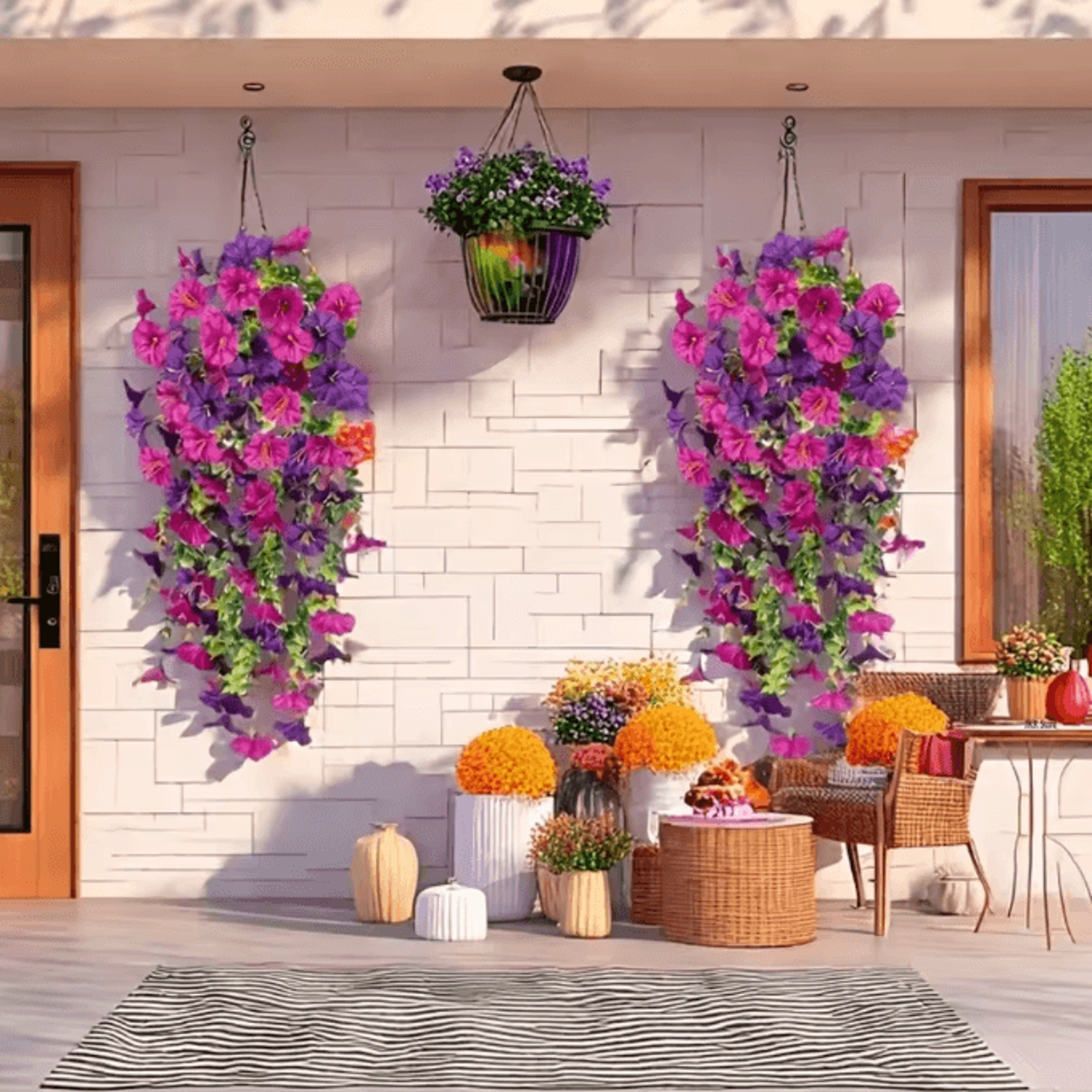 Realistic UVResistant Artificial Hanging Flower Vines  Elegant Faux Plants For Home  Event Decor 1