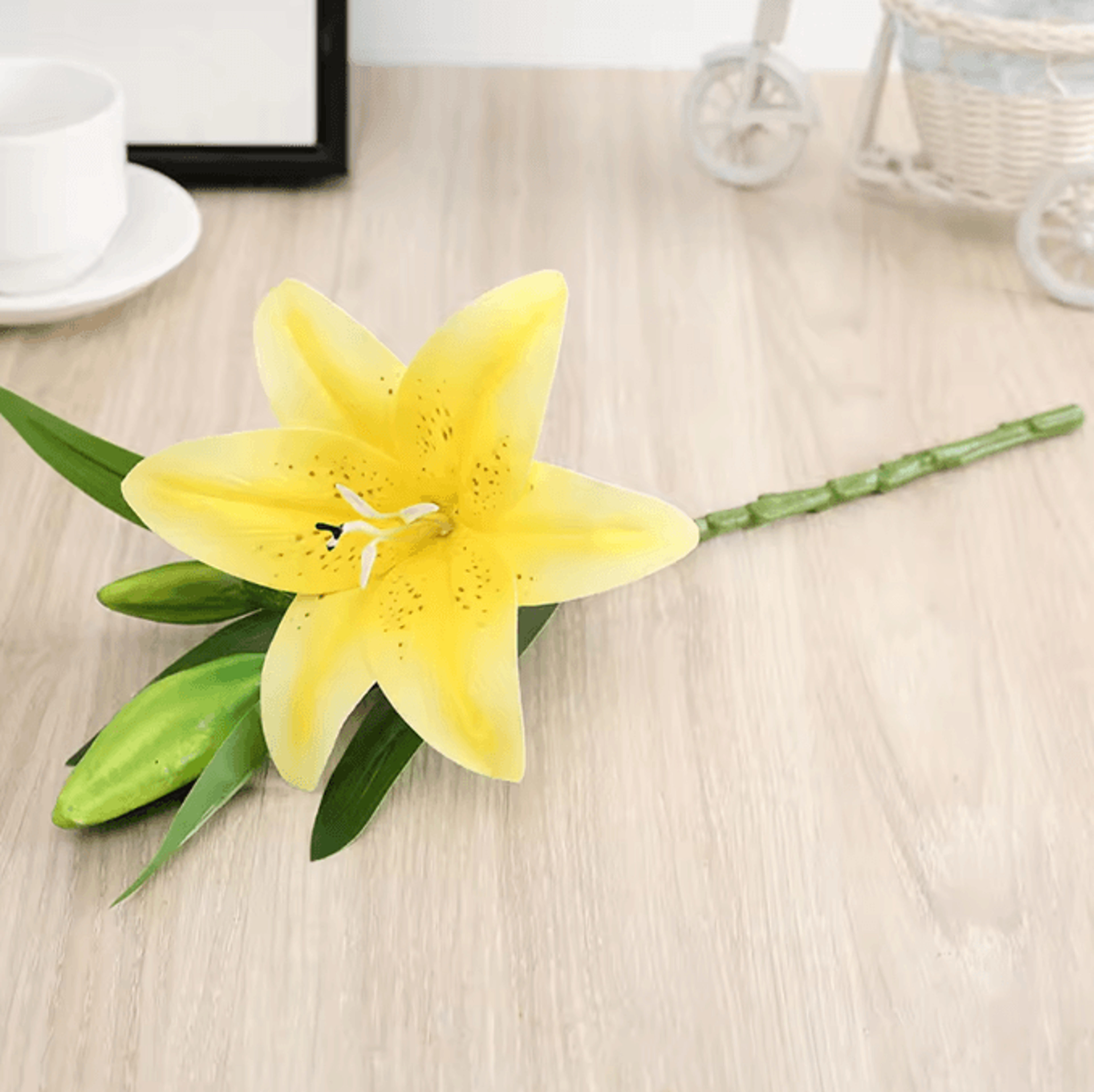 Realistic 3D Printed Artificial Lily Branch  Elegant White Faux Flowers For Home  Wedding Decor 4