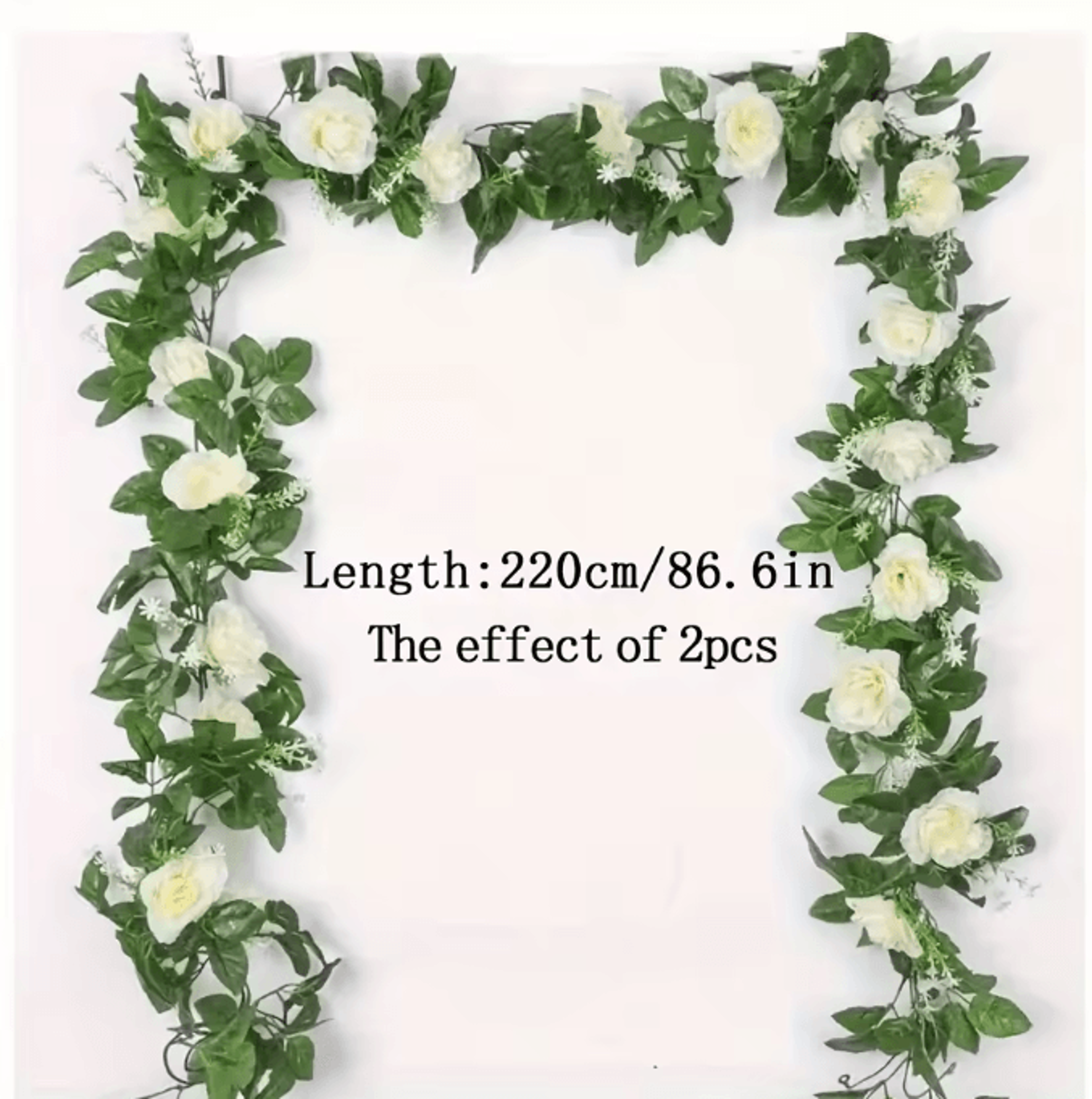 22M Artificial White Flower Hanging Vine  Elegant Faux Garland For Home  Wedding Decor 4