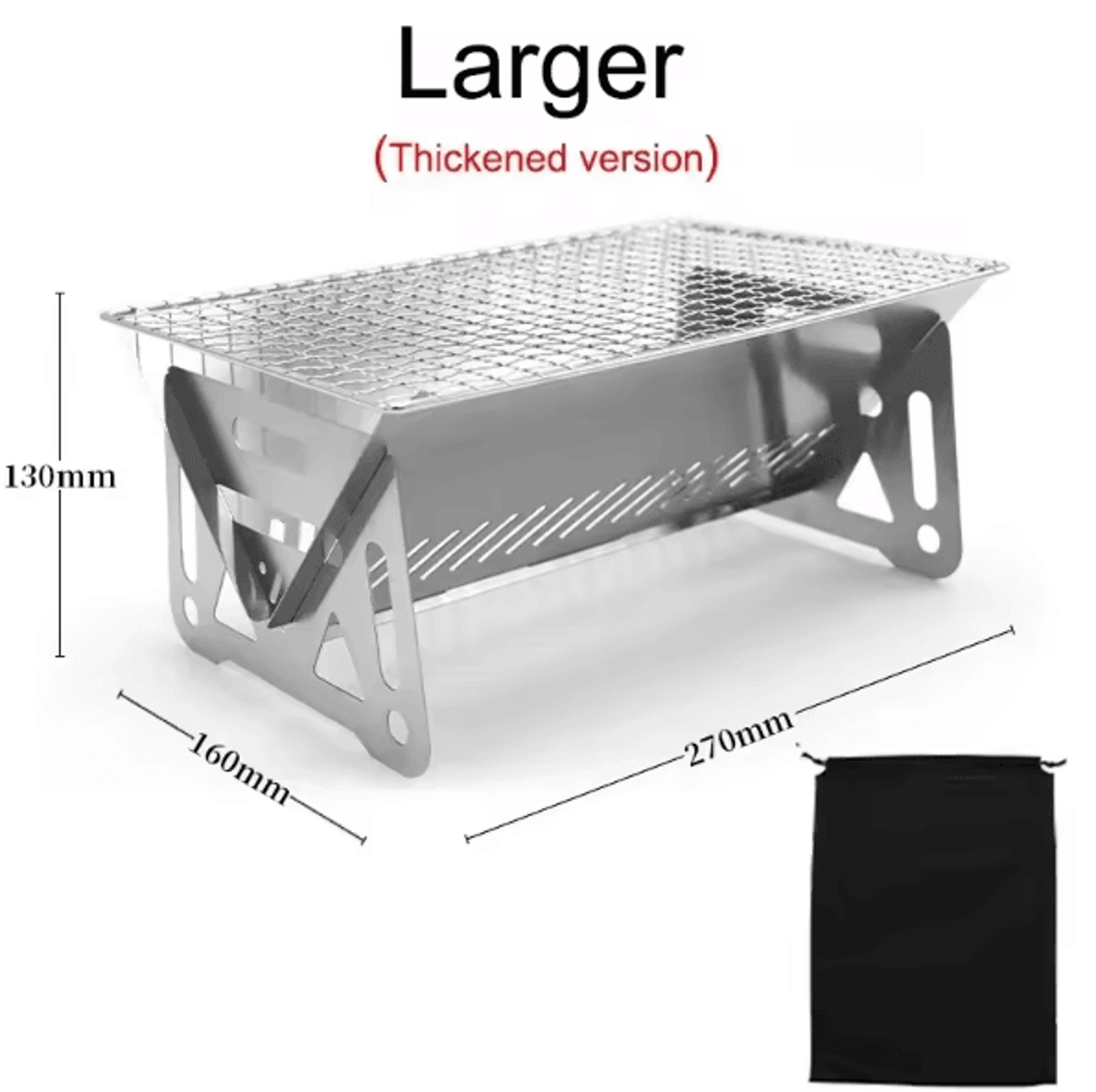 Portable Folding BBQ Grill Stove  Stainless Steel Camping Charcoal Grill 6