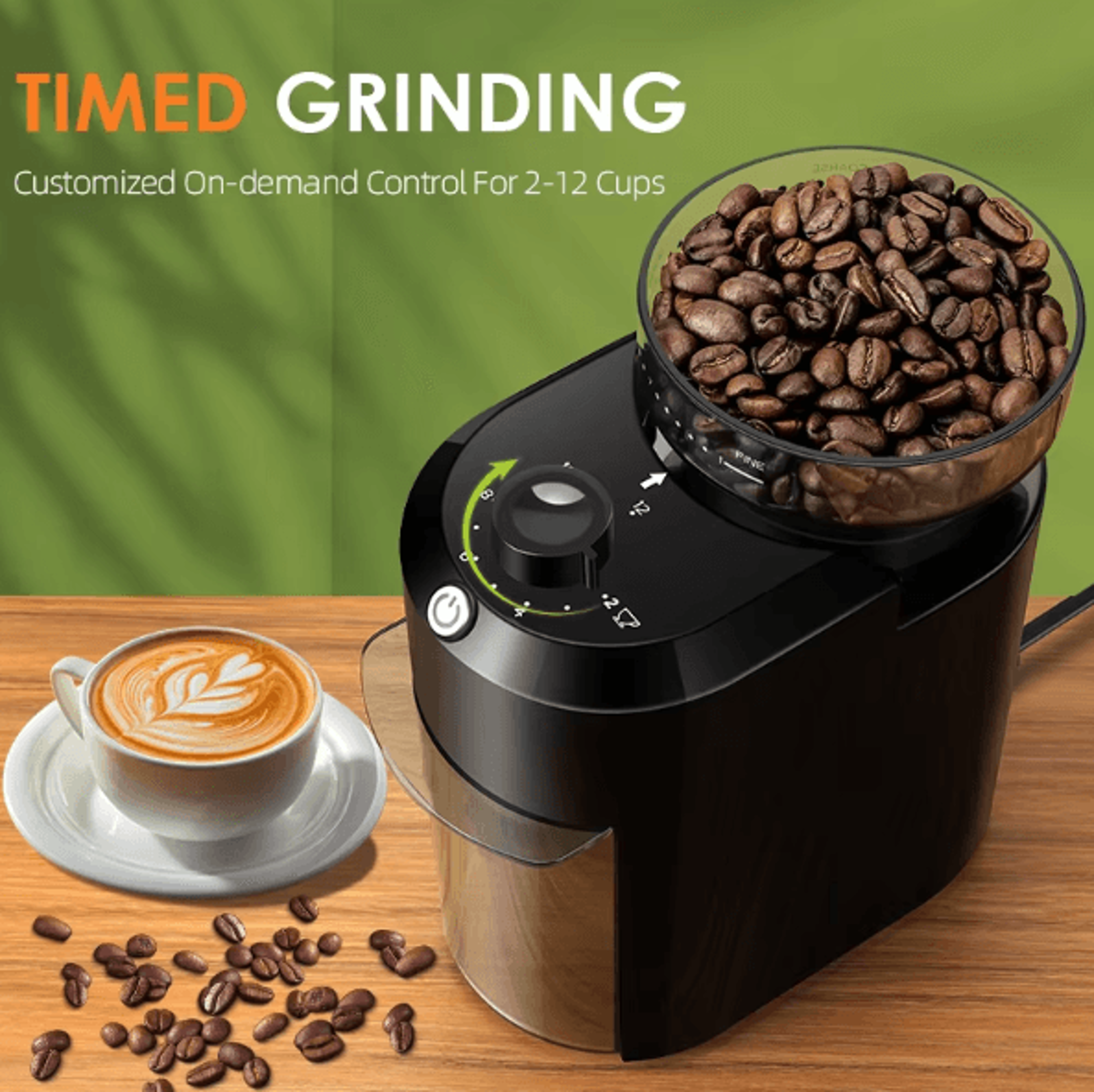Wancle Electric Burr Coffee Grinder  28 Adjustable Precision Grind Coffee Mill 3