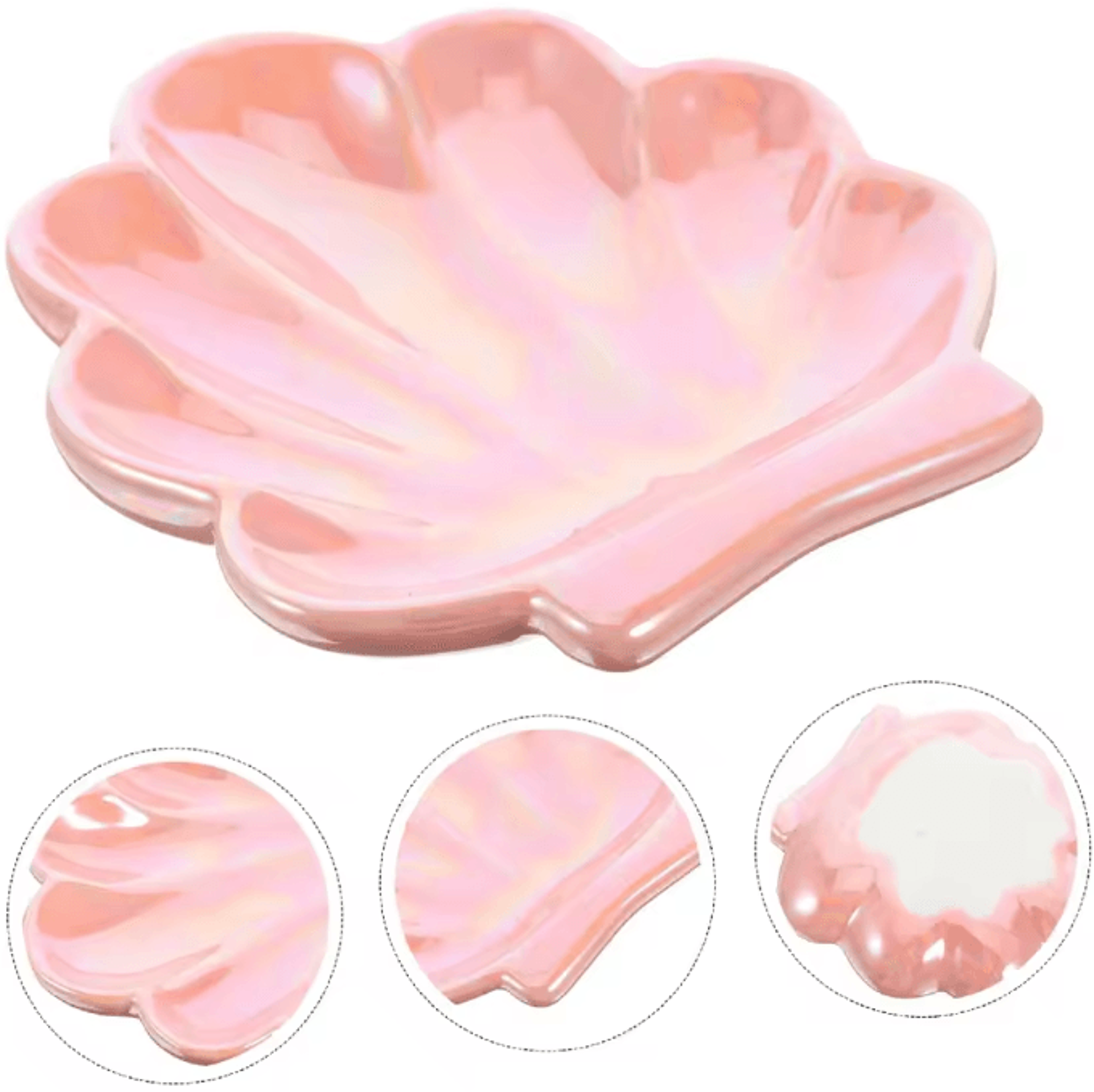 Coastal Shell Ceramic Trinket Dish  Cute Jewelry Organizer  Ring Holder Tray 4