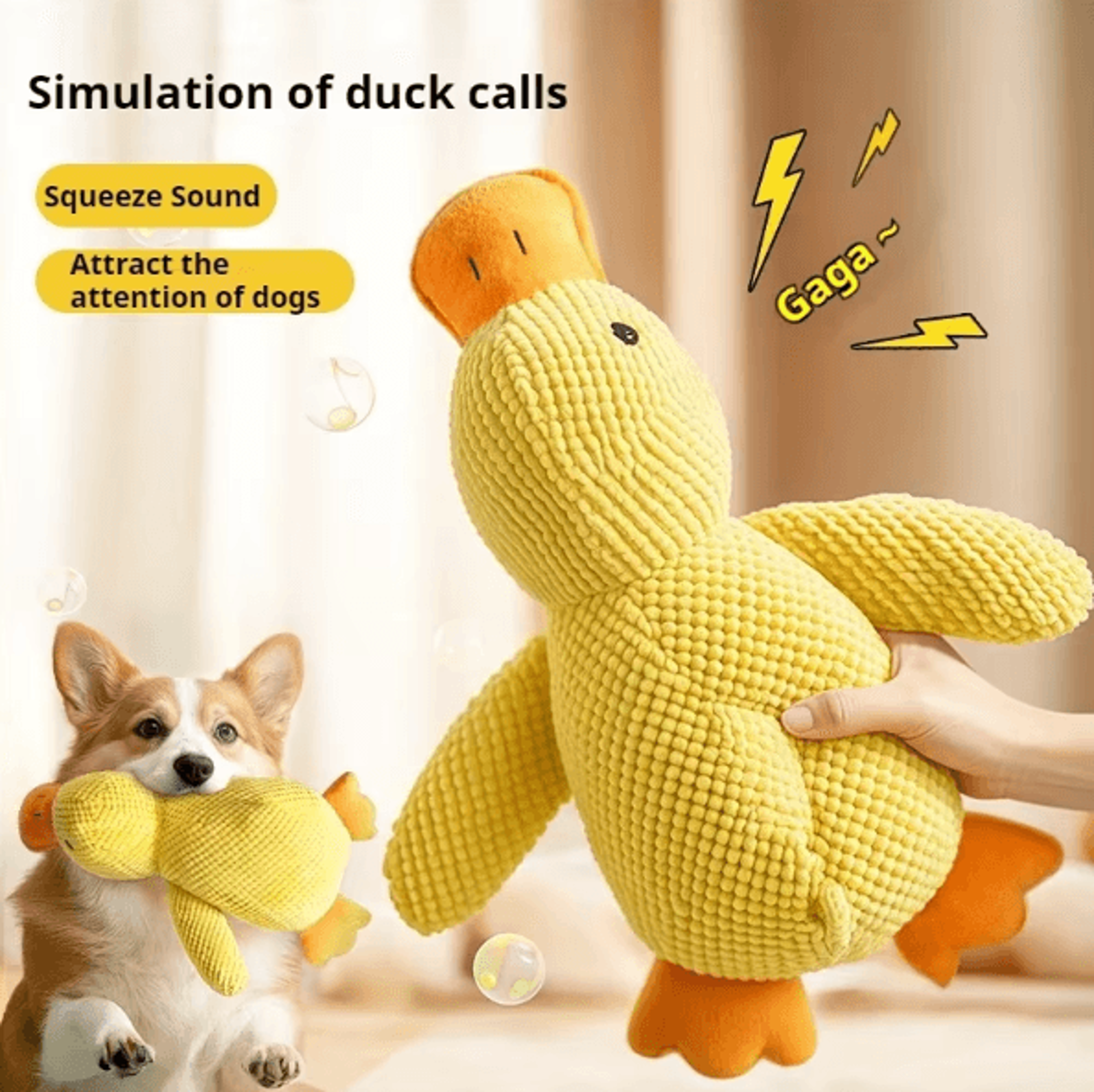Squeaky Plush Duck Dog Toy  Durable Chew  Boredom Relief Companion 1