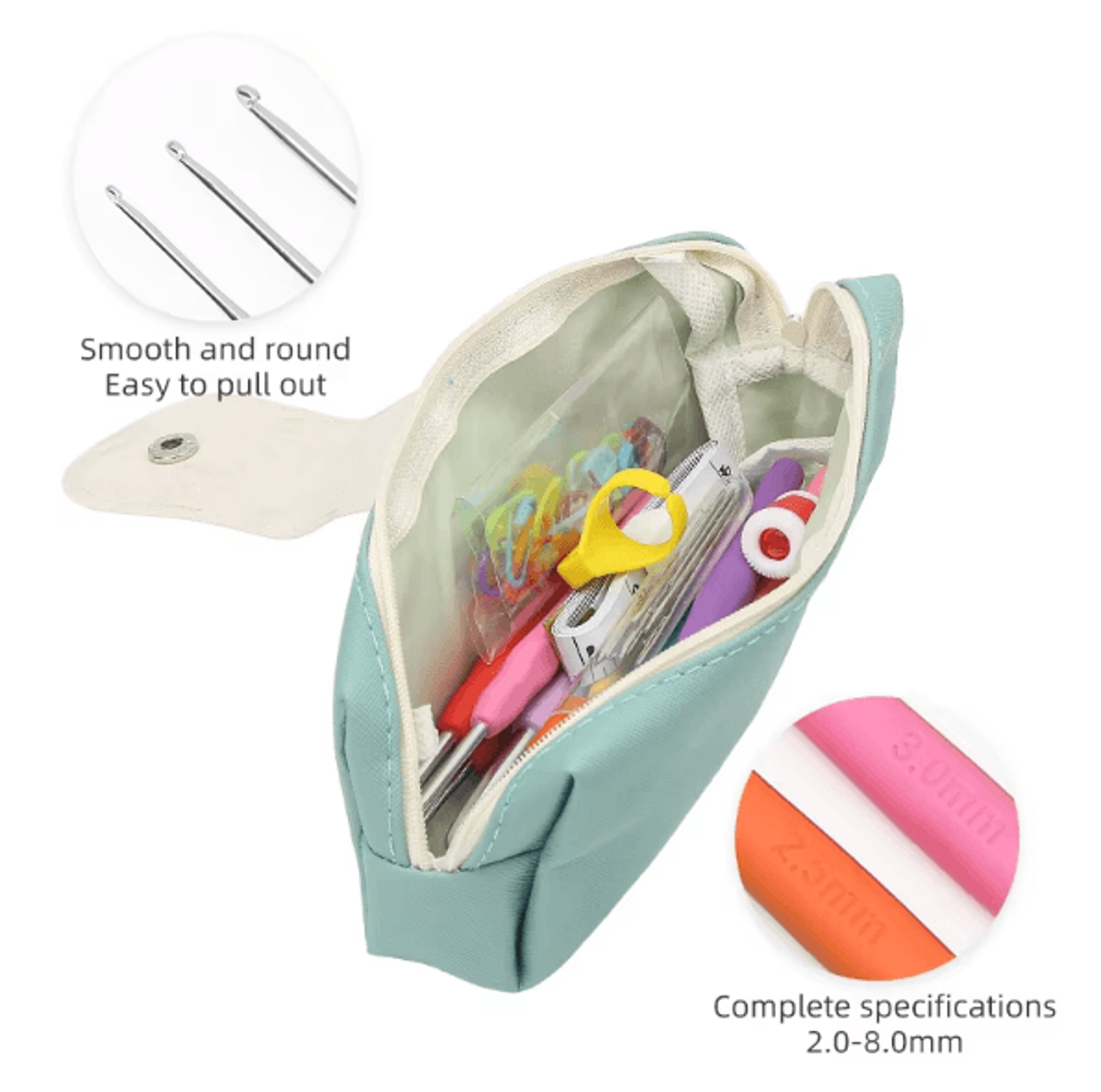 Ergonomic ExtraLong Crochet Hook Set  Complete Beginner Crochet Kit With Case 1