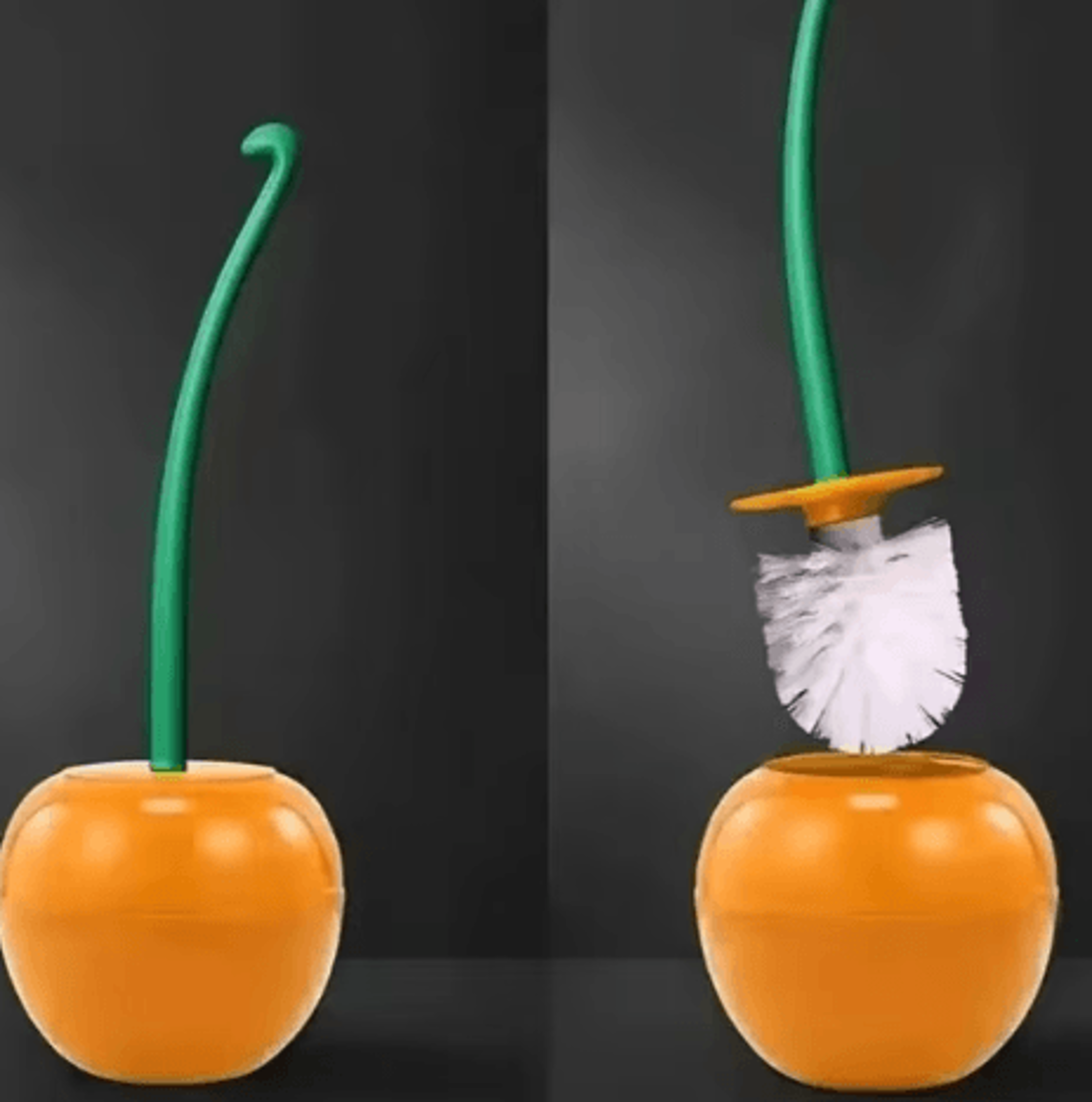 Cute Cherry Toilet Brush Set  Creative Bathroom Cleaning Brush With Holder 7