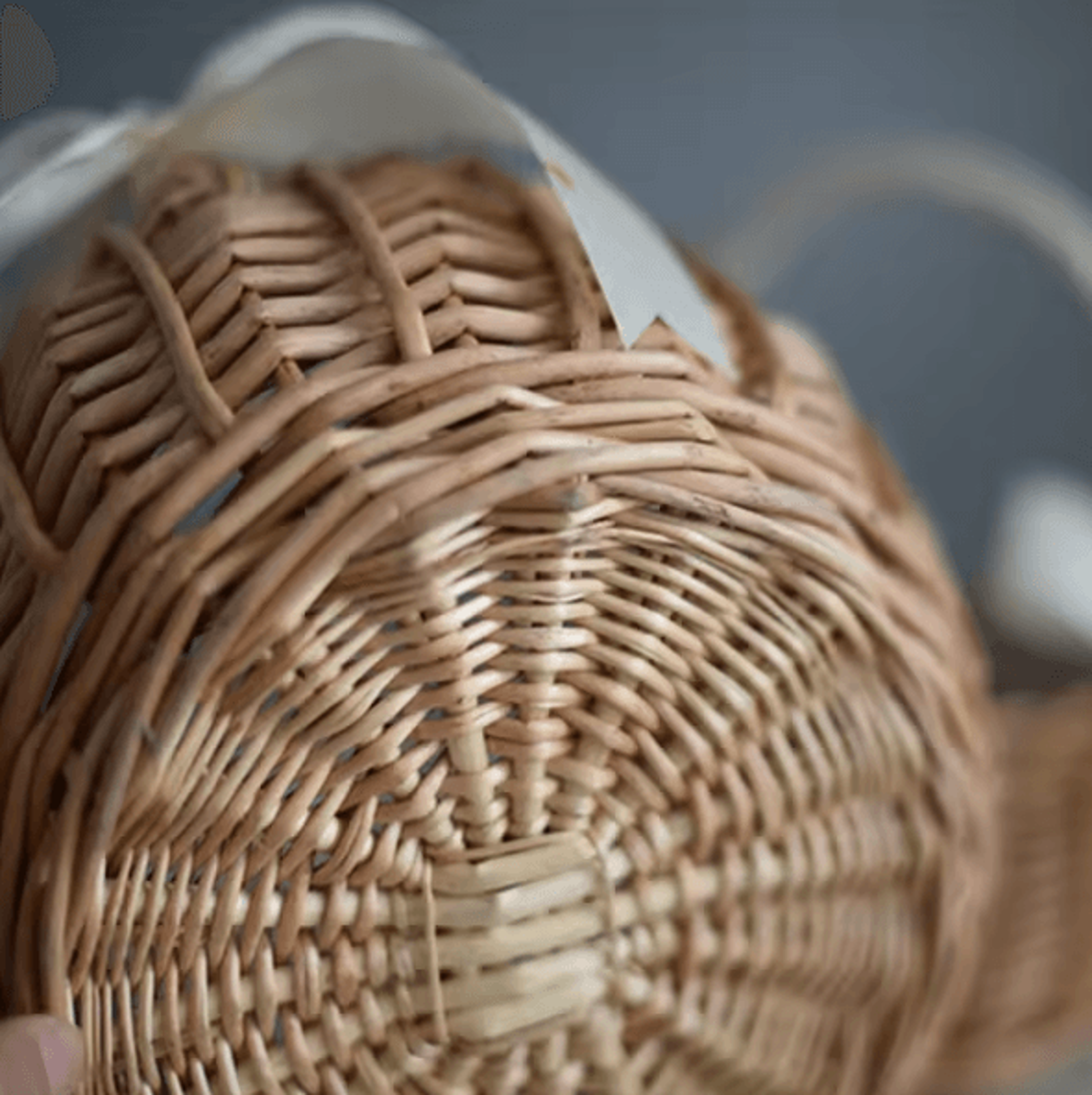 Handwoven Rattan Flower Basket  Rustic Wedding Flower Girl  Decorative Storage Basket 2