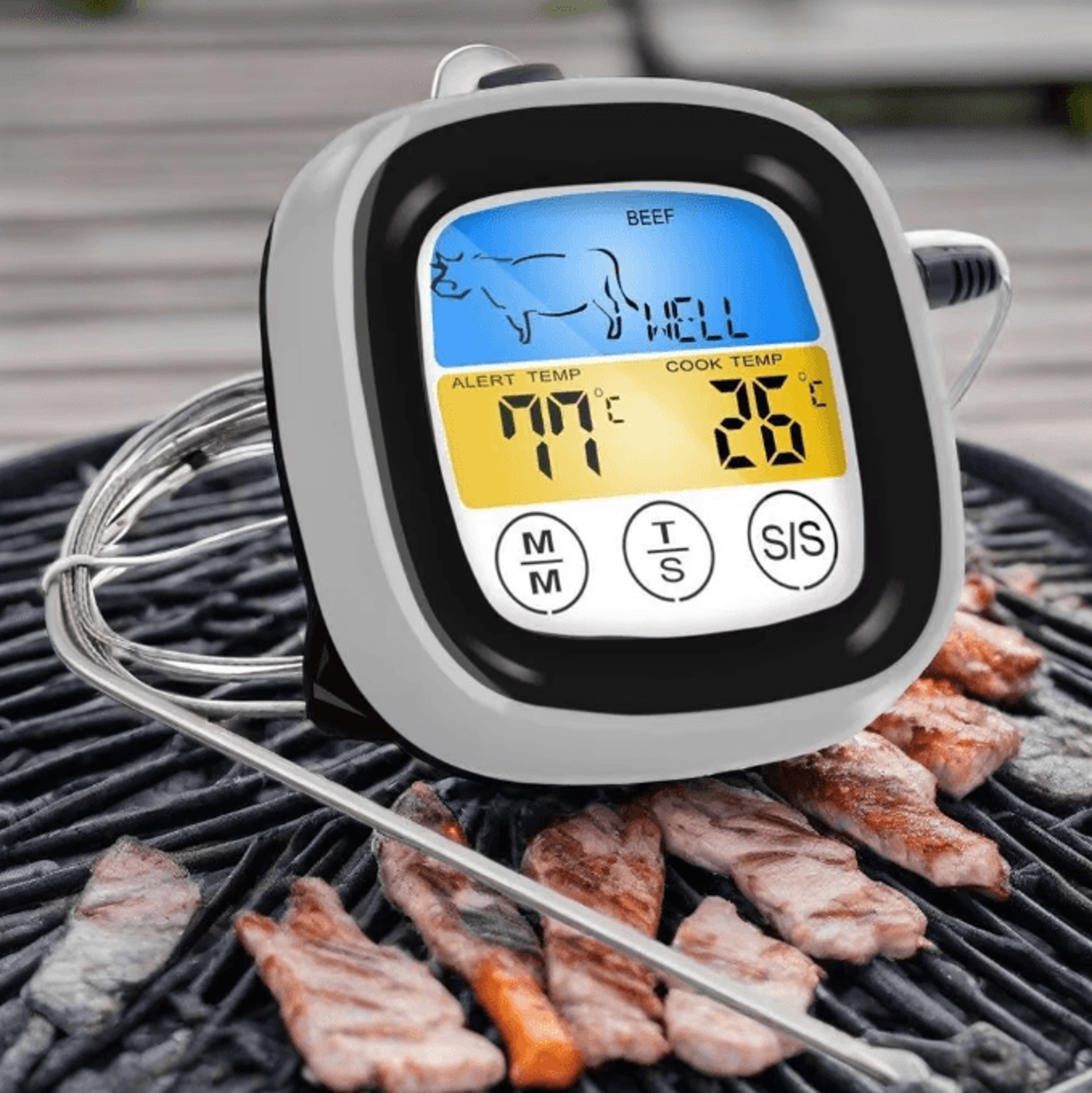 TempMaster Smart Digital Meat Thermometer With Probe  Touchscreen Timer 0