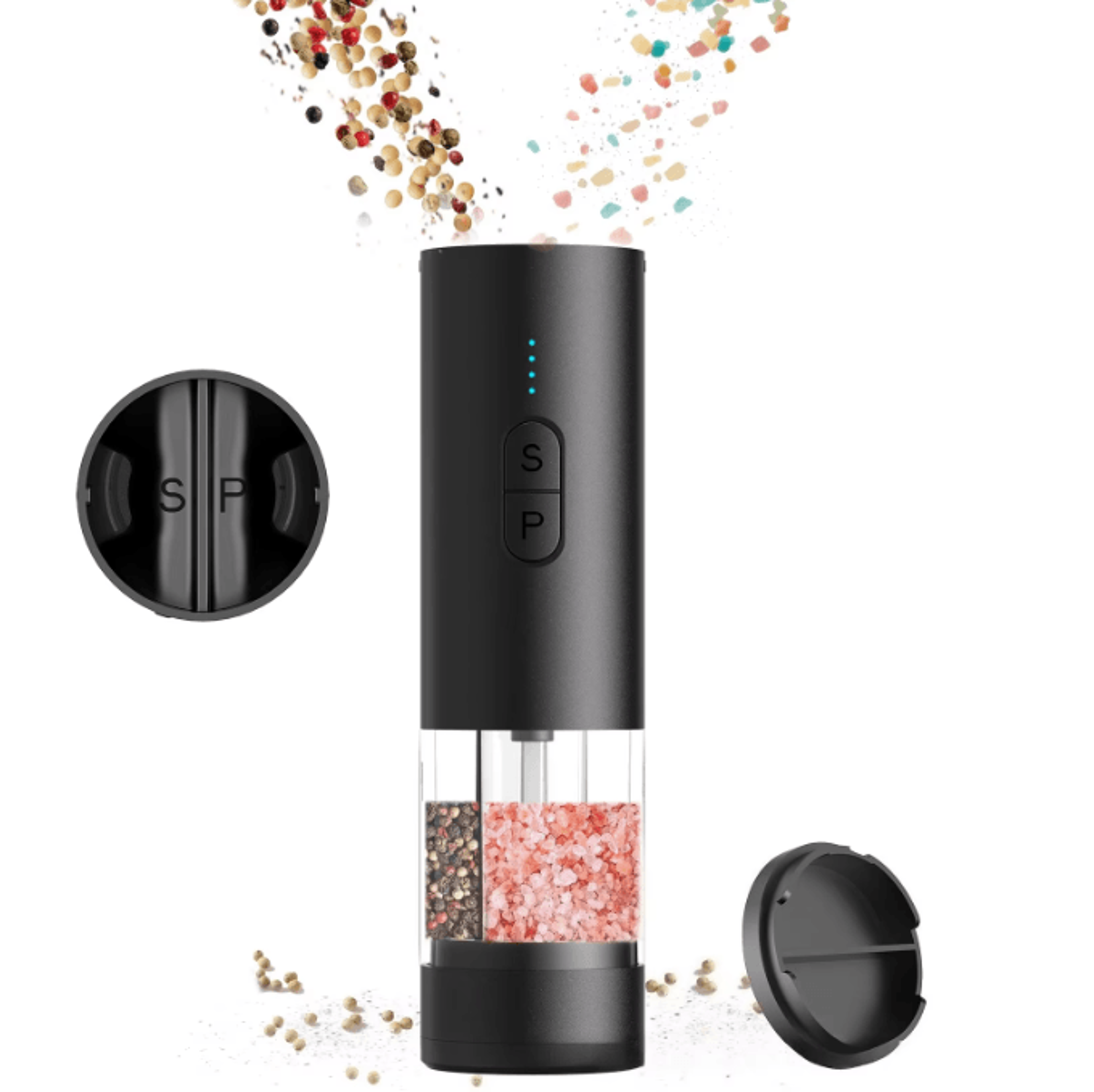 DualGrind Pro 2in1 Electric Salt  Pepper Grinder With USB Charging 4